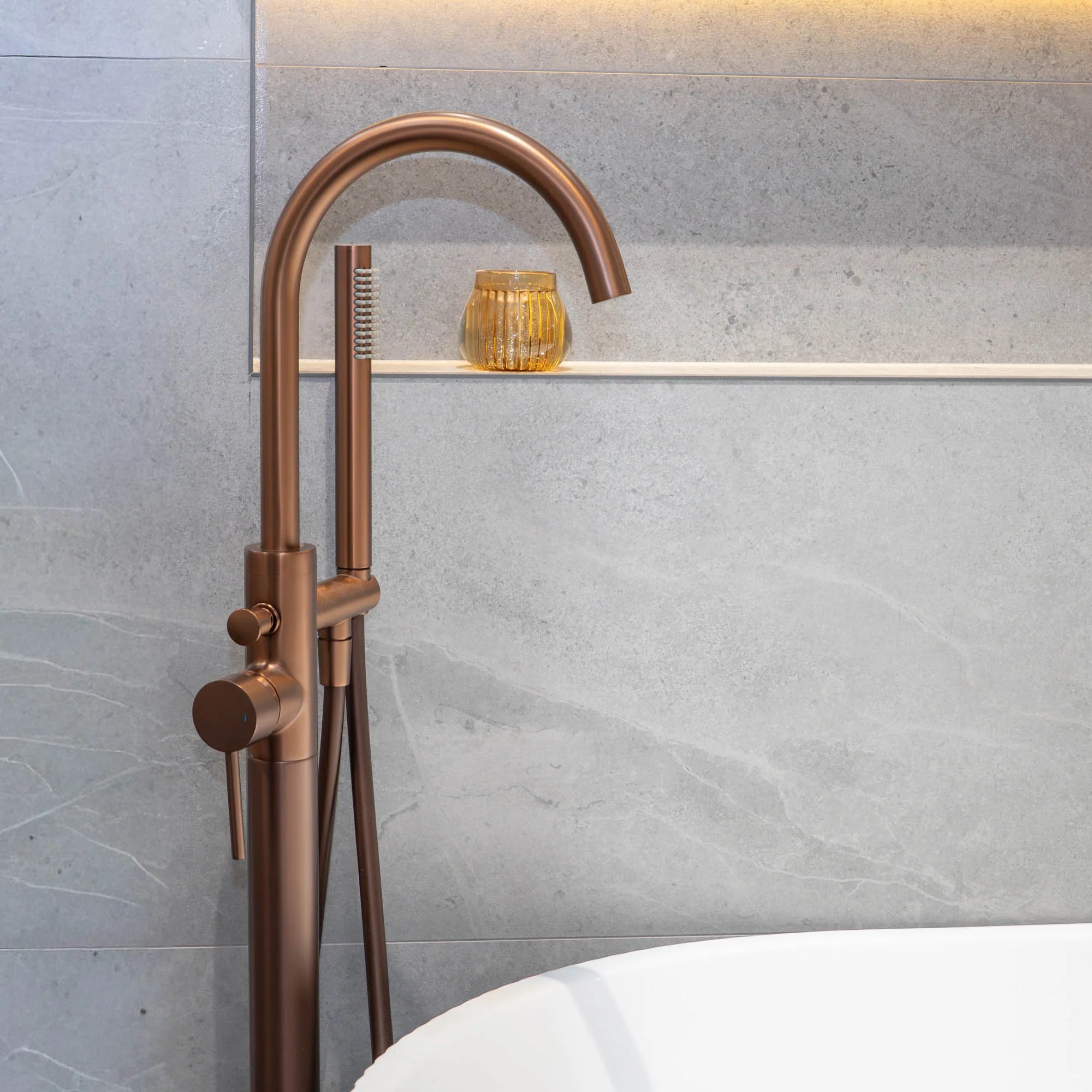 granlusso portofino floorstanding bath shower mixer brushed bronze deluxe bathrooms
