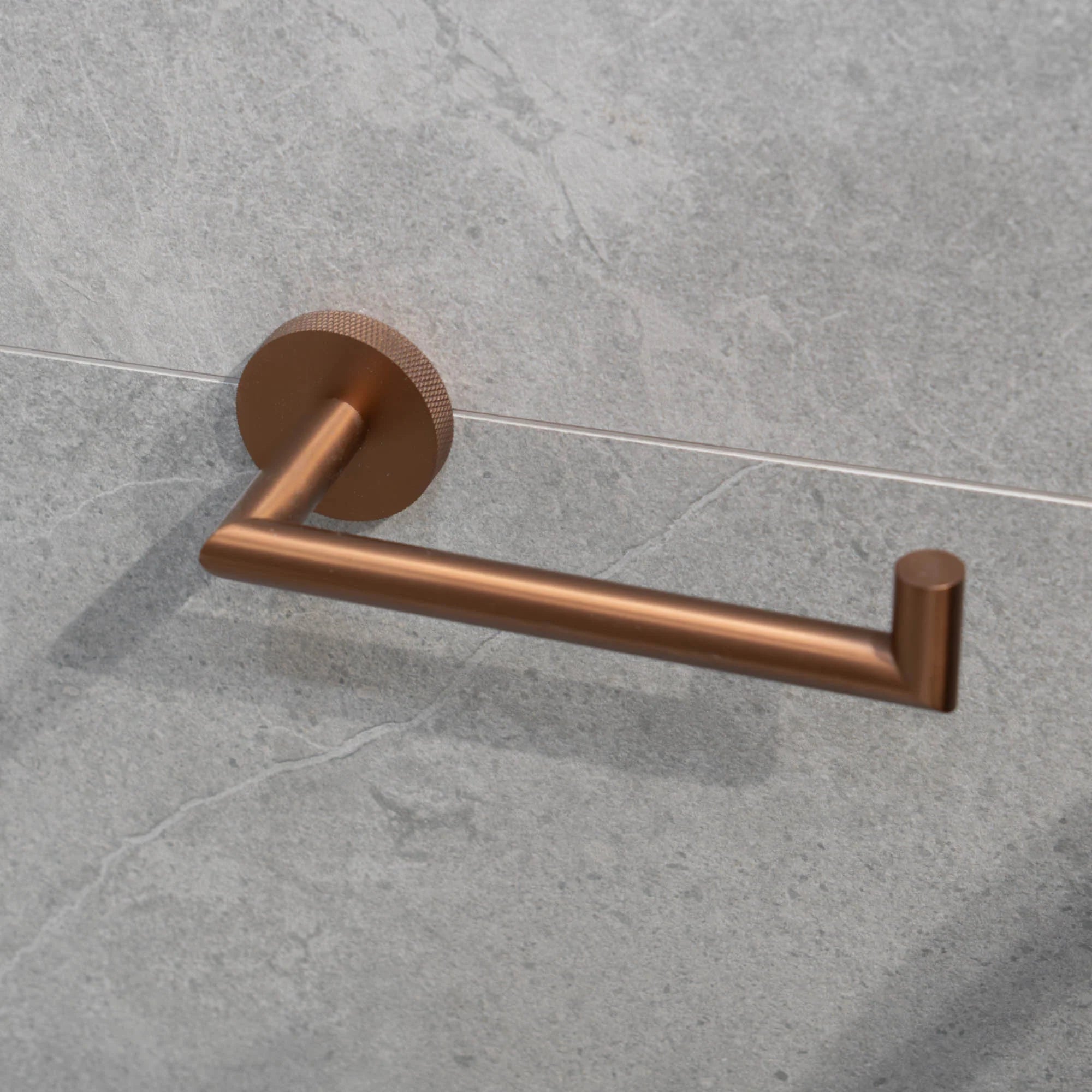 Granlusso Portofino Knurled Toilet Roll Holder in Brushed Bronze Deluxe Bathrooms