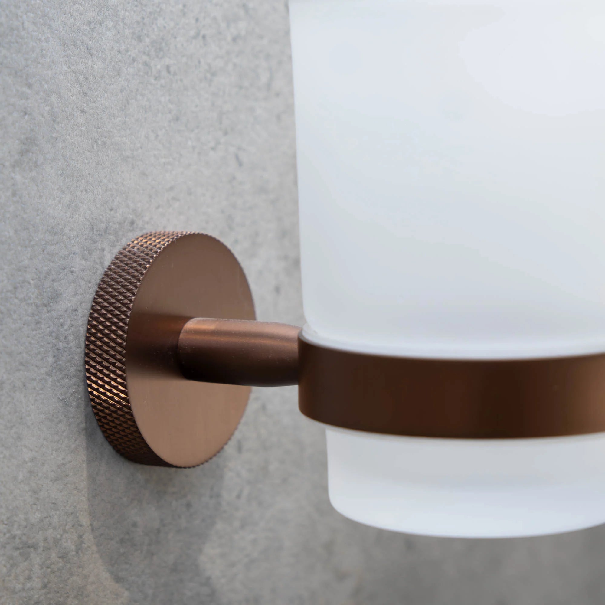 Wall-mounted Portofino Knurled Tumbler Holder Brushed Bronze Deluxe Bathrooms
