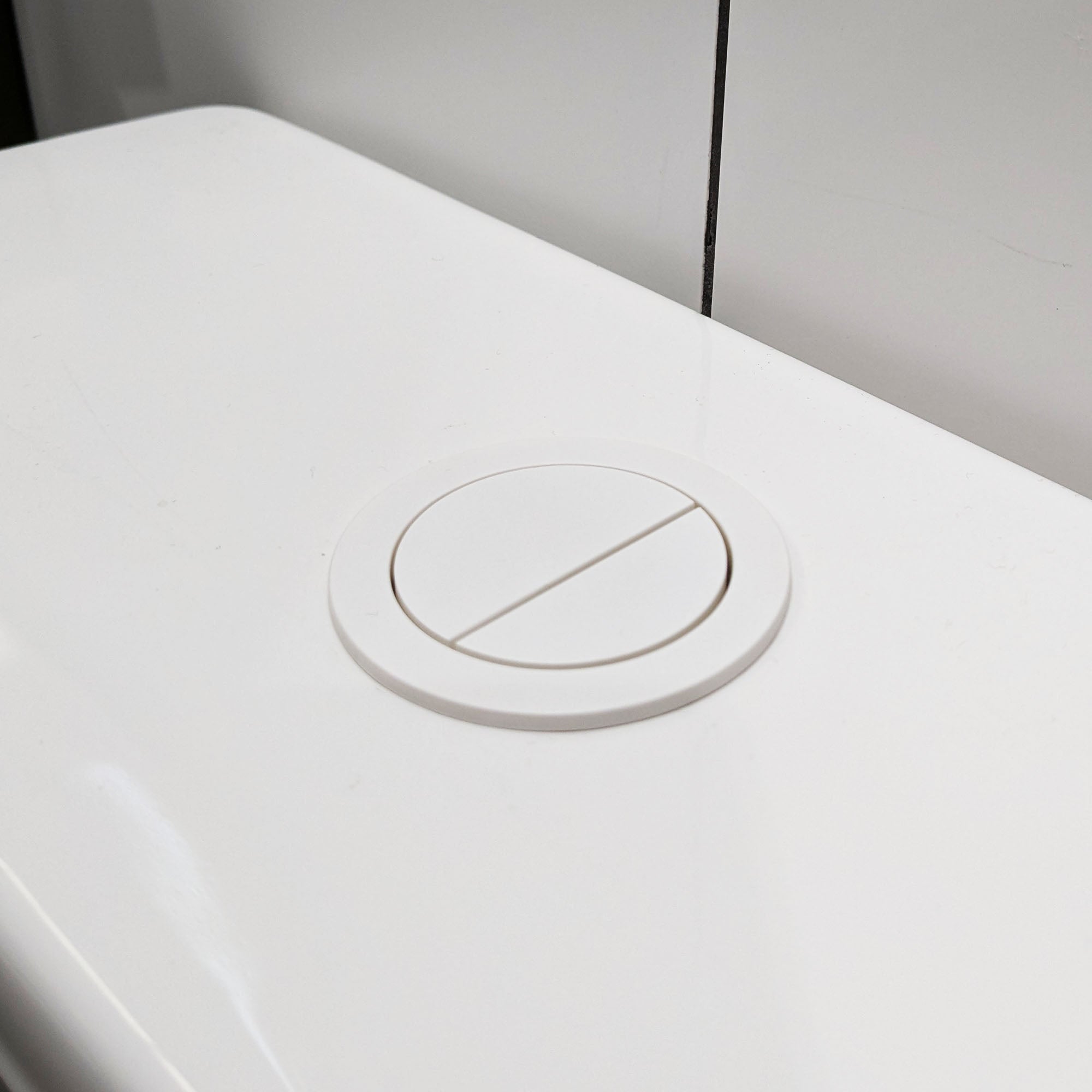 Round Dual Flush Button And White Hinge Covers For Amalfi, Enzo, Seren ...