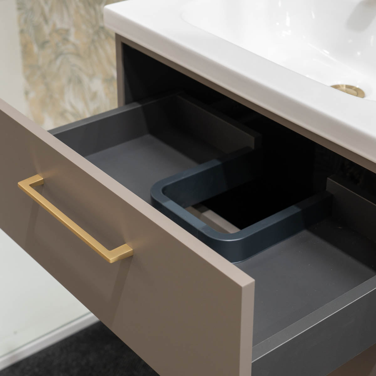 Granlusso Serenity Wall Hung Basin Vanity Unit - open drawer