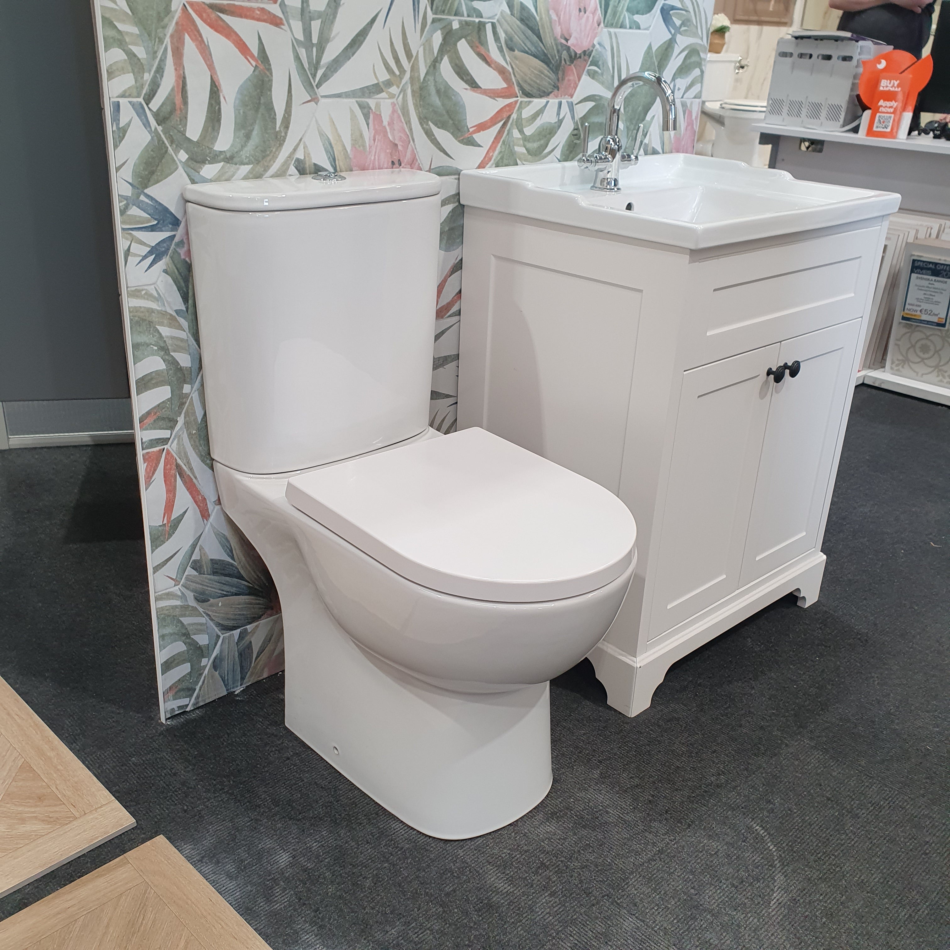 Granlusso Serenity Rimless Open Back Comfort Height Close Coupled Toilet with Soft Close Quick Release Seat