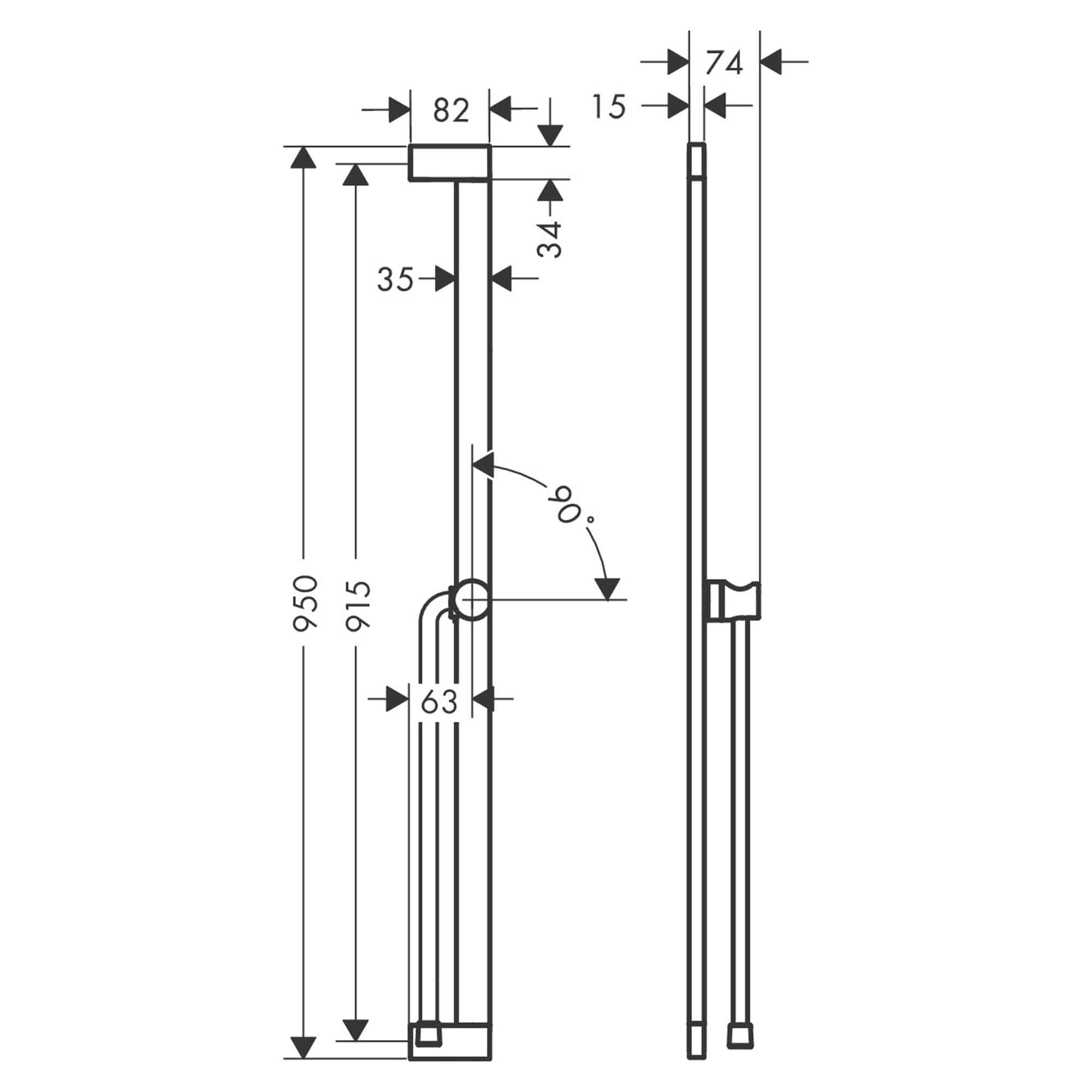 hansgrohe shower bar pure slide rail