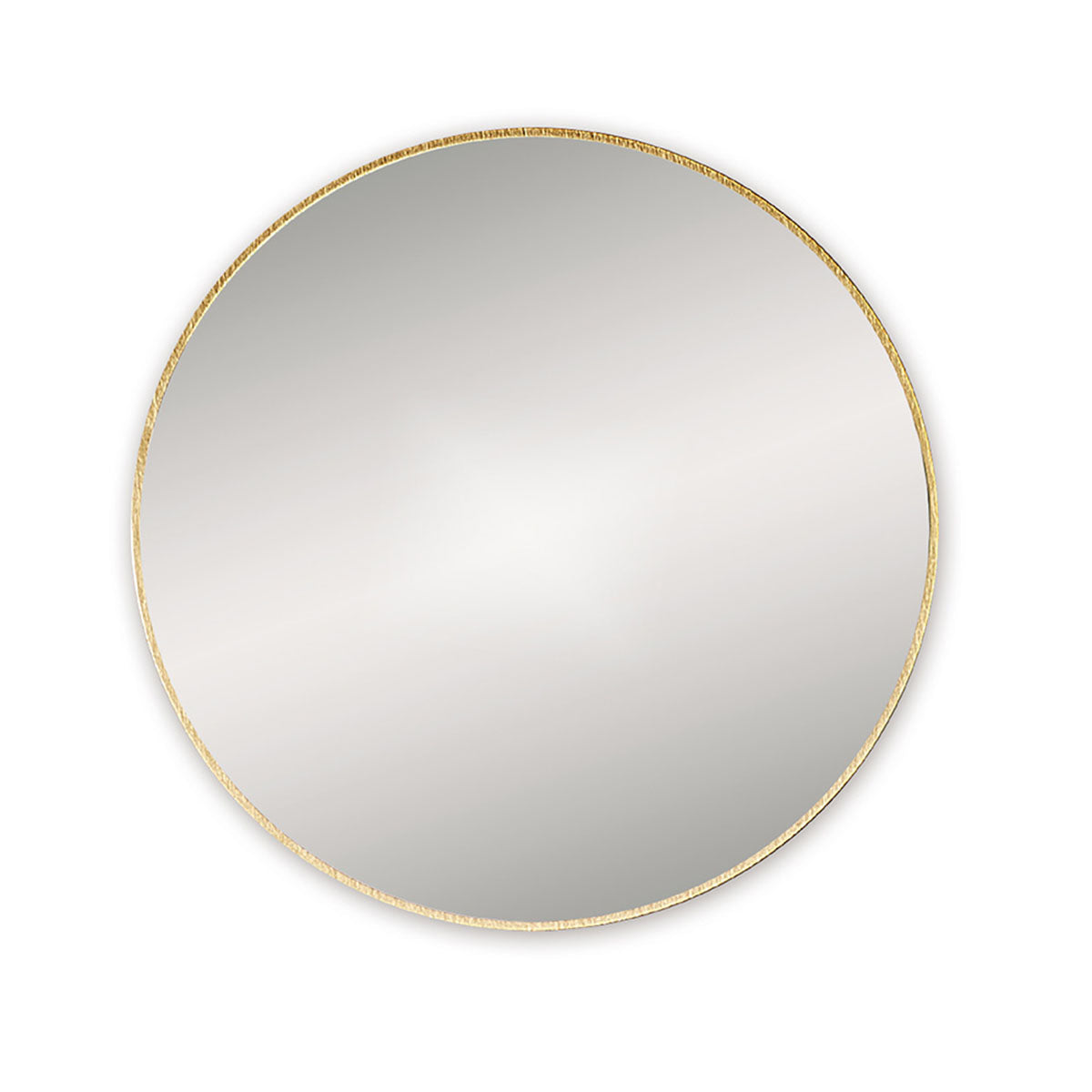 harbour round mirror brushed brass frame 80x80cm