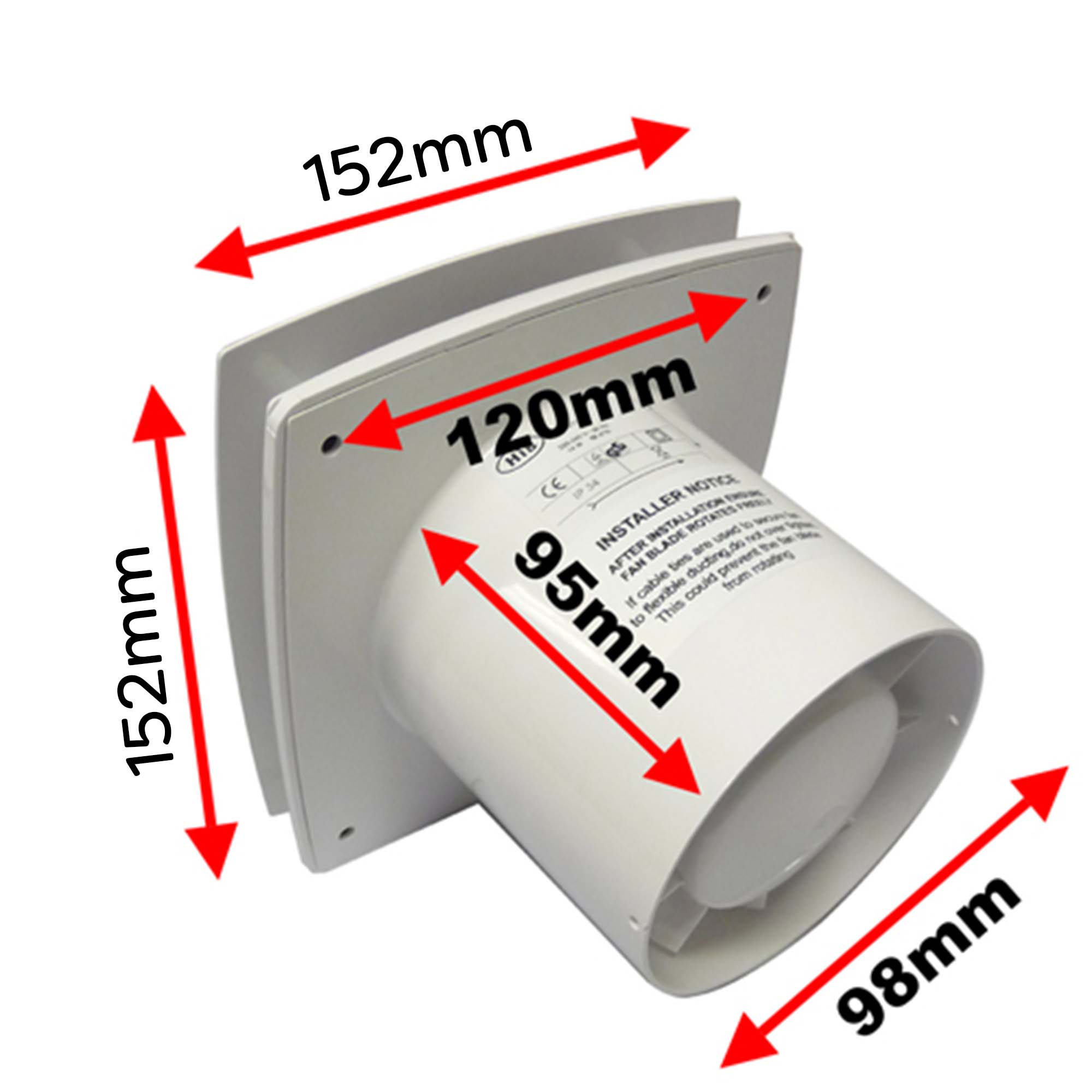 hib breeze extractor fan dimensions