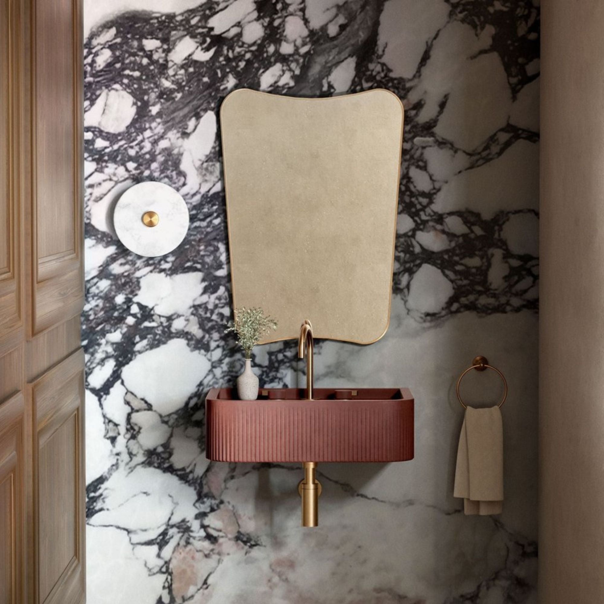 Kast Rue Wall-Mounted Concrete Basin Patterned