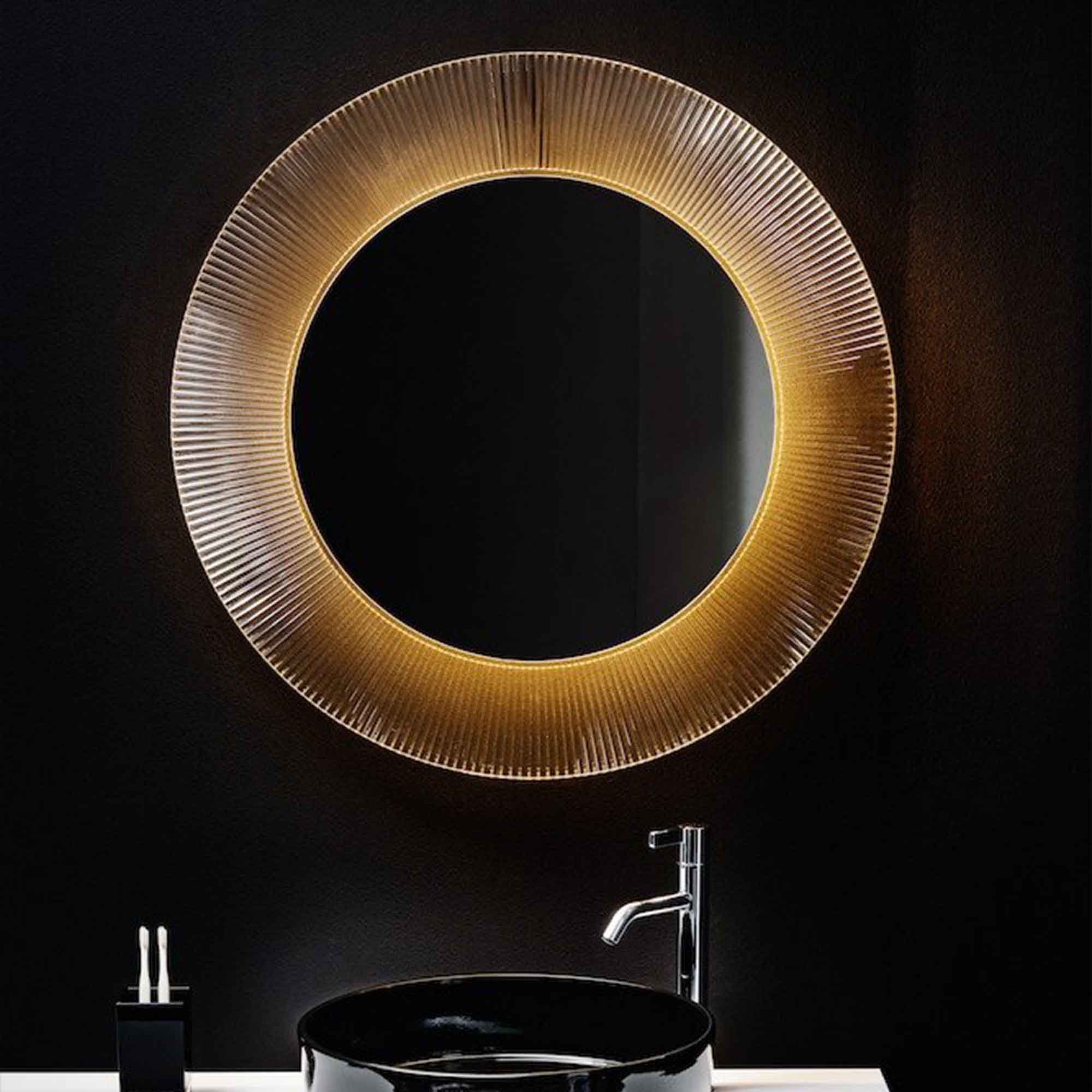 laufen kartell 780 all saints round led bathroom mirror amber