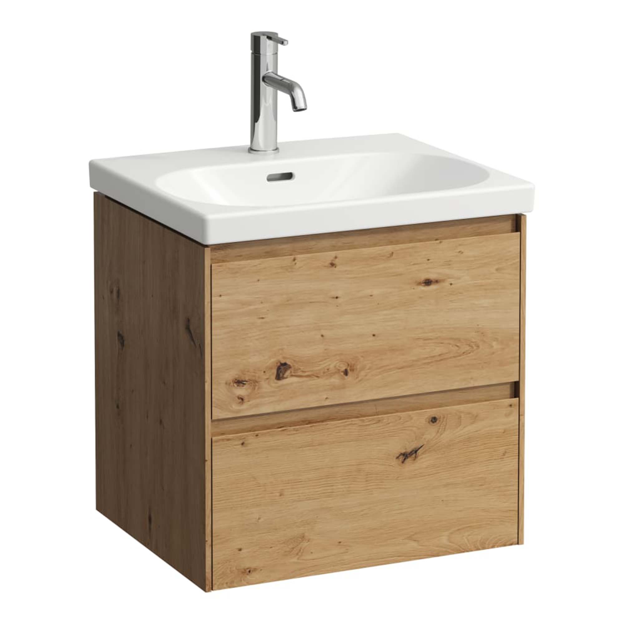 laufen lani 550 wall mounted vanity unit with ceramic washbasin wild oak