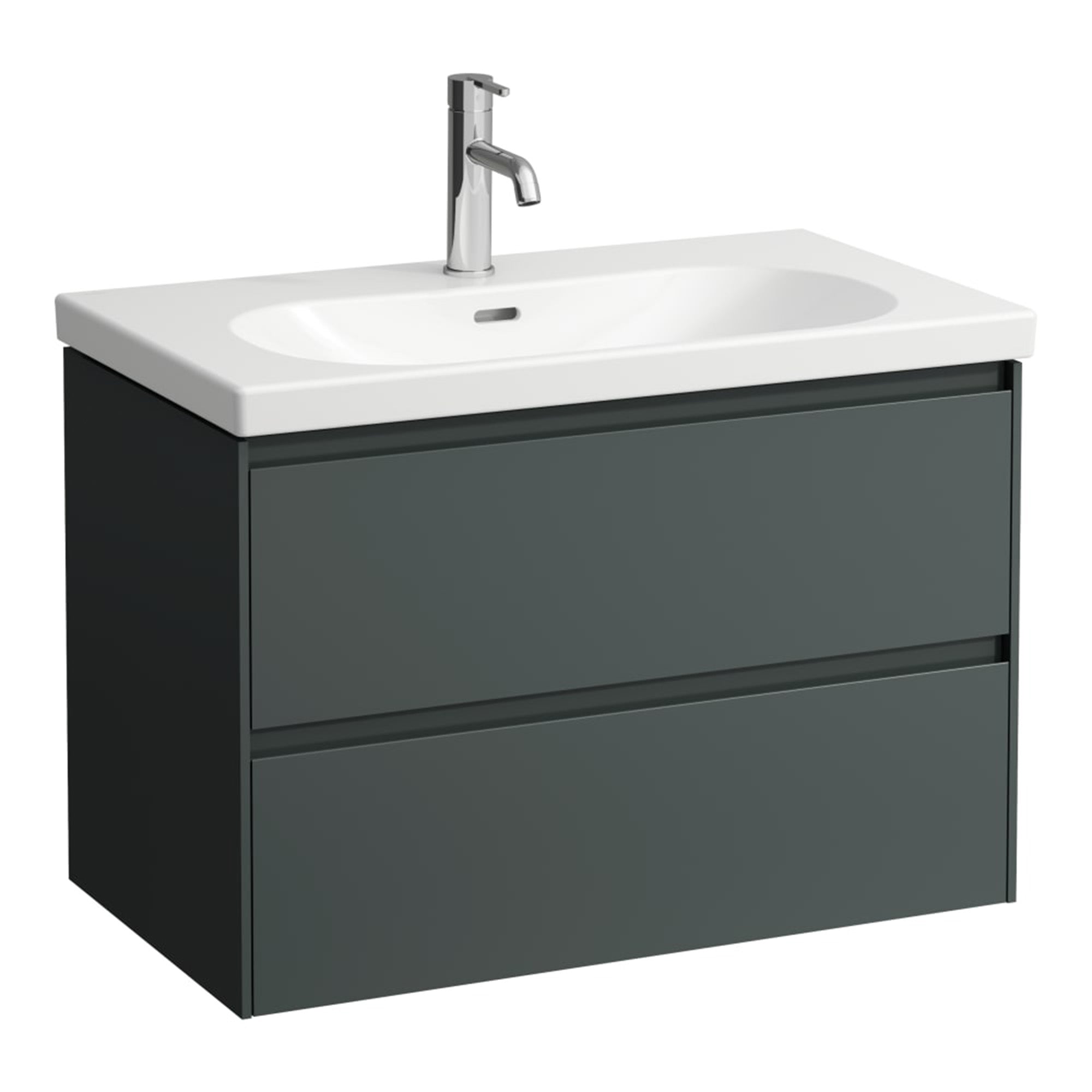 laufen lani 800 wall mounted vanity unit with ceramic washbasin traffic grey