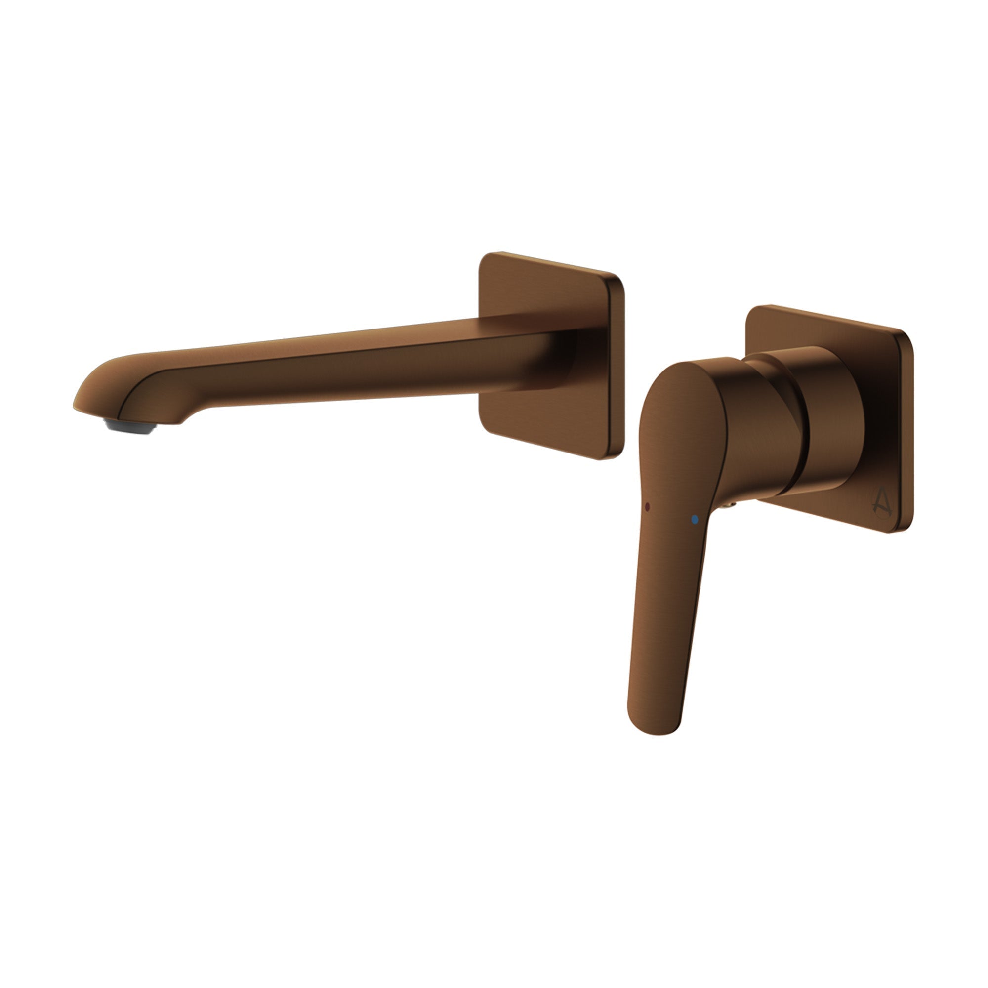 lucca 2 hole wall mounted basin mixer tap brushed bronze