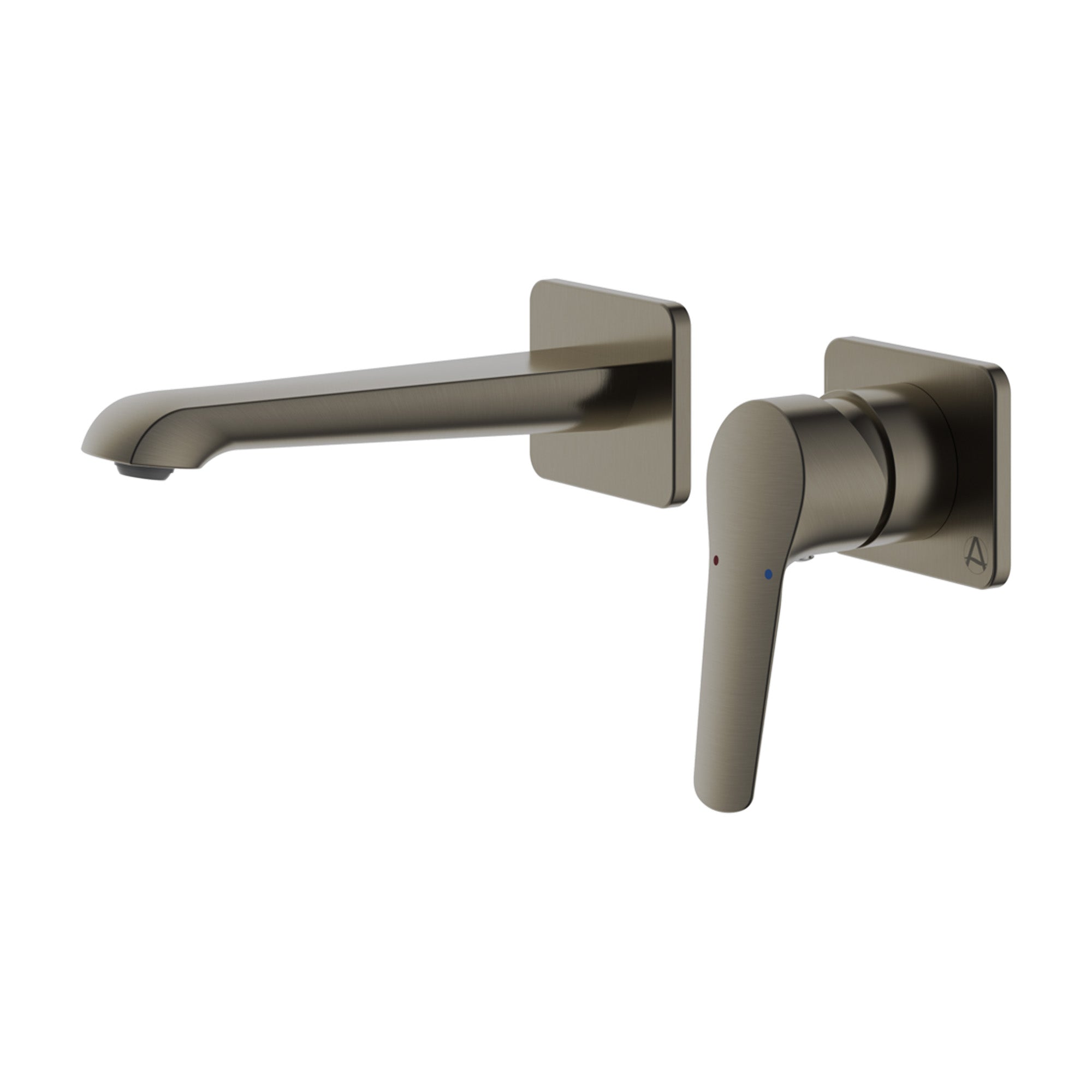 lucca 2 hole wall mounted basin mixer tap gunmetal grey