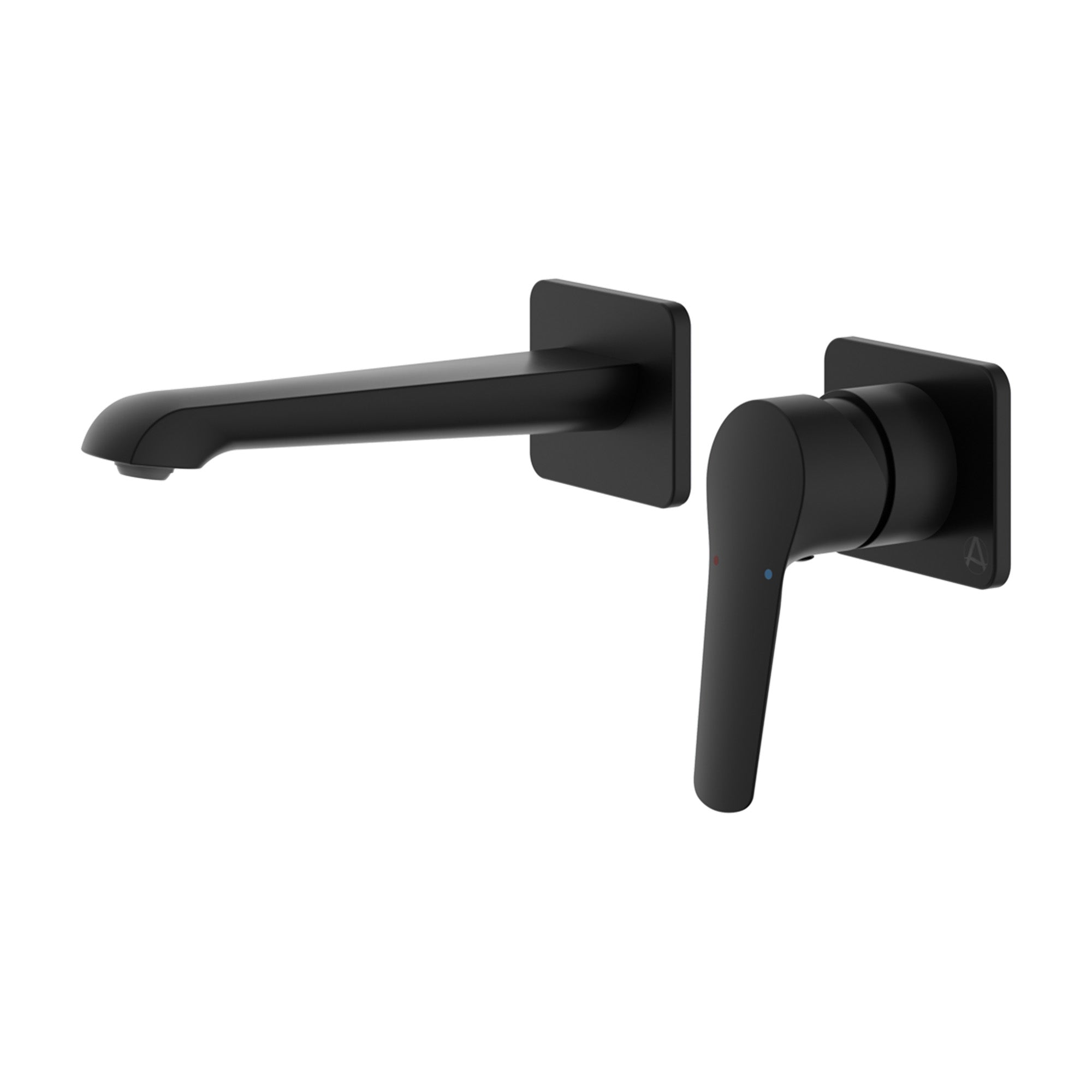 lucca 2 hole wall mounted basin mixer tap matt black