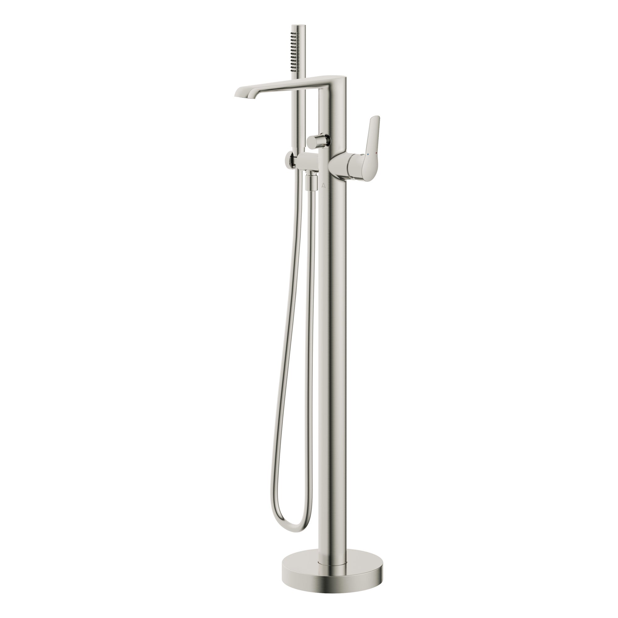 lucca floorstanding bath shower mixer with handset brushed nickel