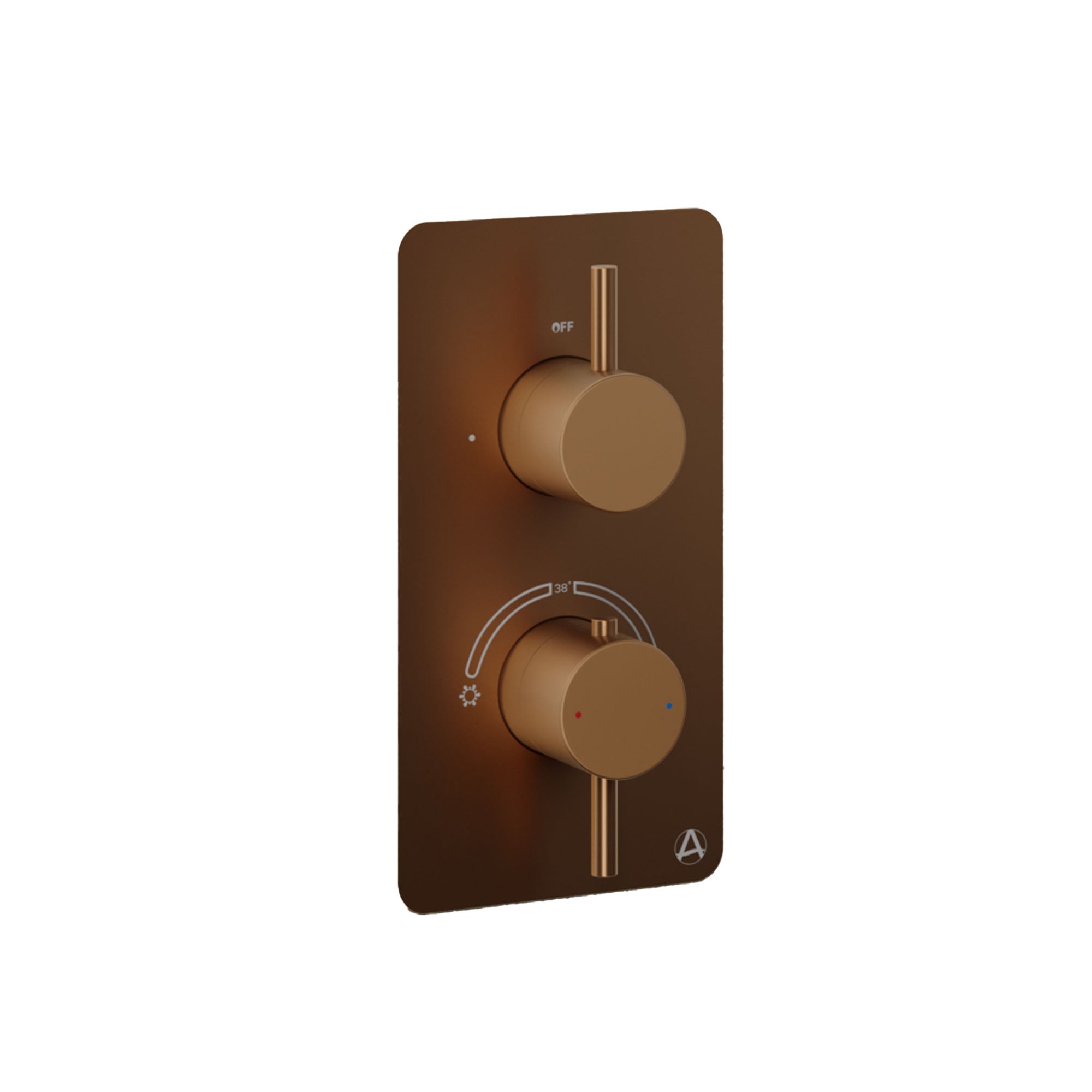 lucca minimal 2 outlet thermostatic shower valve brushed bronze