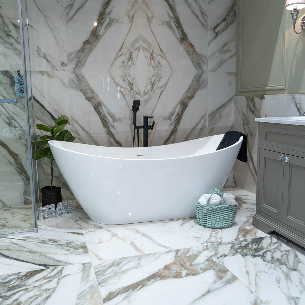Granlusso™ d'Lusso Modern Double Slipper Freestanding Bath Acrylic - G ...
