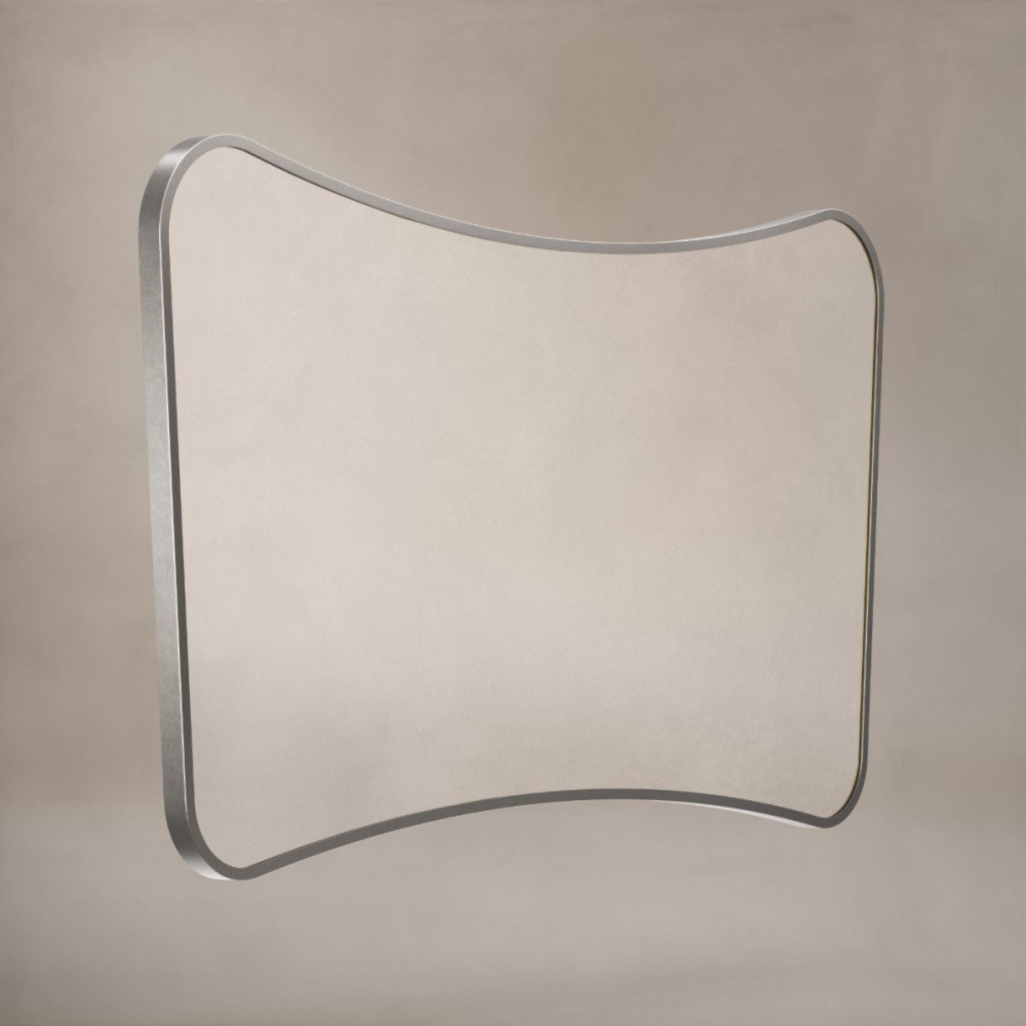 Marina Organic Shaped Bathroom Mirror Brushed Nickel