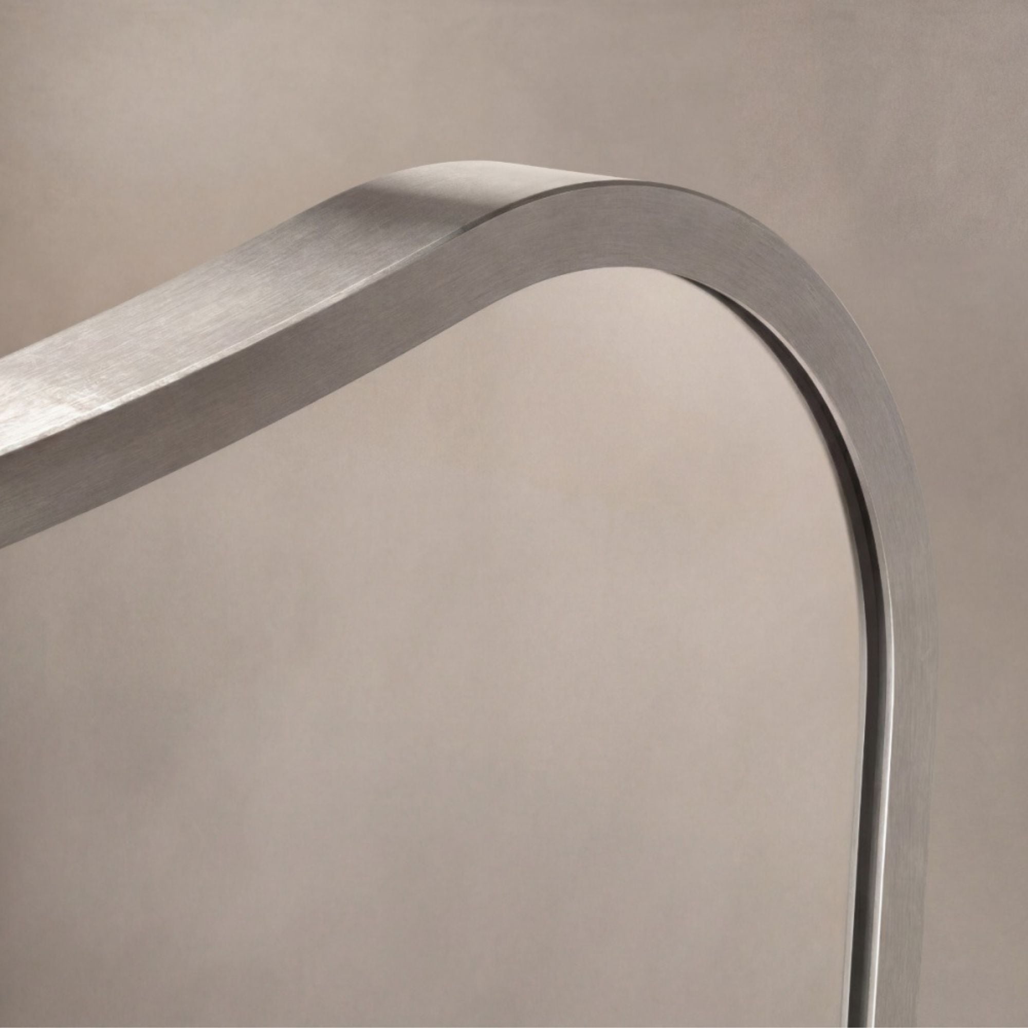 Marina Organic Shaped Bathroom Mirror Brushed Nickel