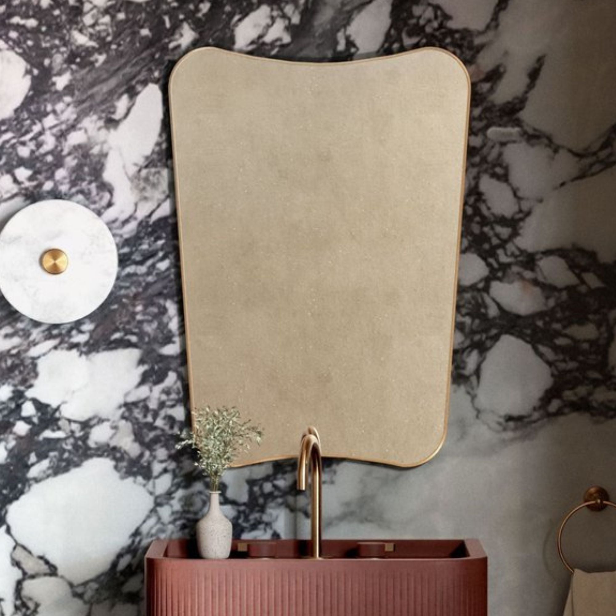 Marina Organic Shaped Bathroom Mirror
