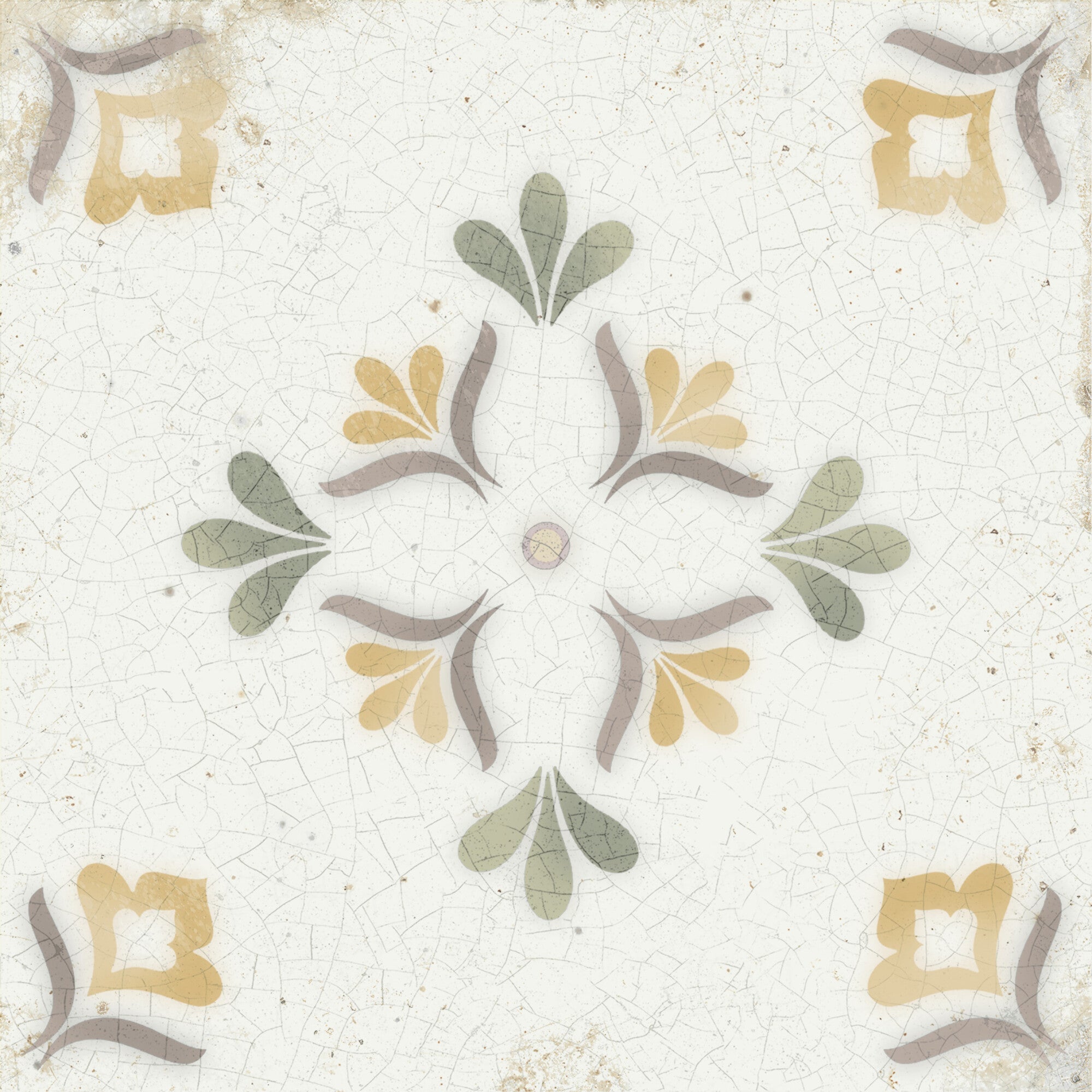 Mayolica Flower Pattern Wall Tile 15x15cm Gloss Deluxe Bathrooms