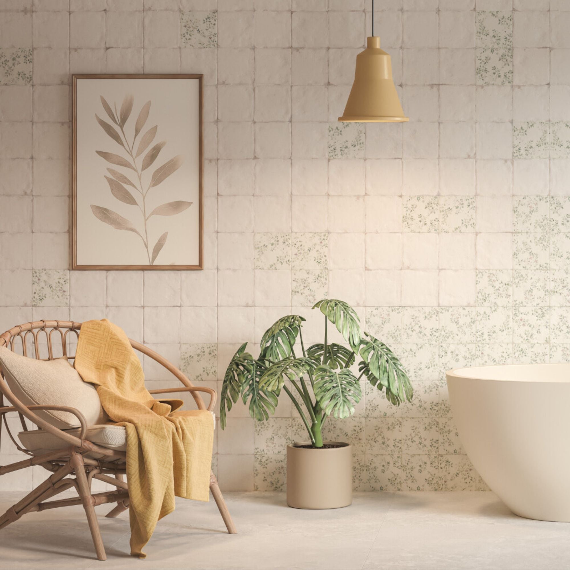 Mayolica White Wall Tile 15x15cm Gloss