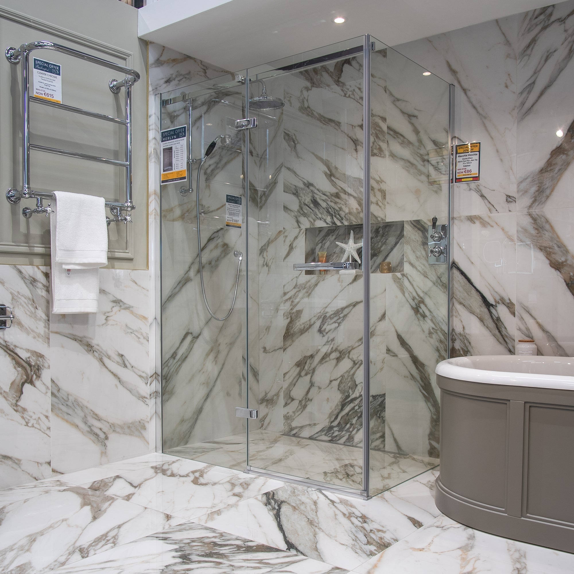 Macchia Vecchia Gold Marble Effect Porcelain Tile 60x120cm Natural Matt