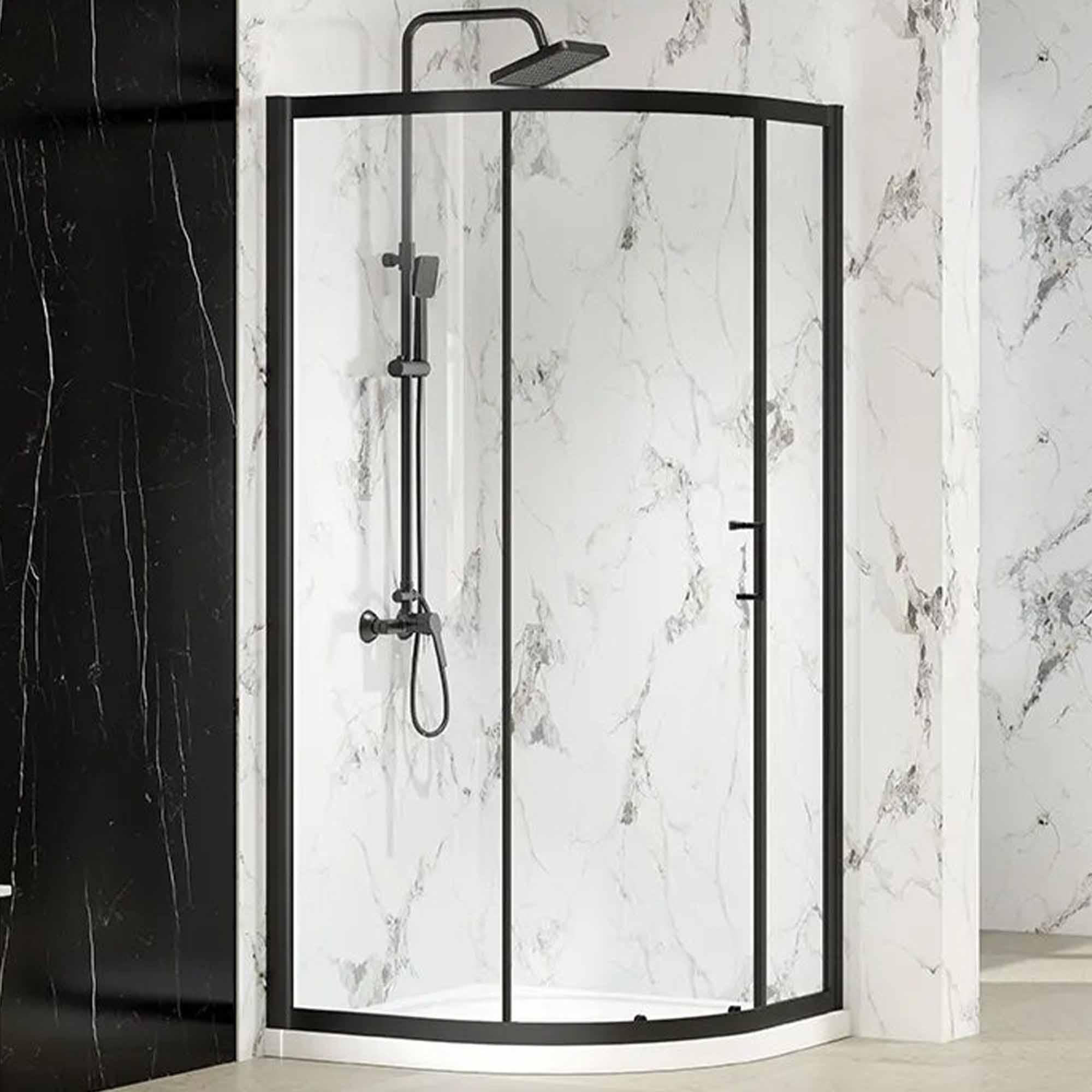 merlyn mbox quadrant sliding shower door matt black