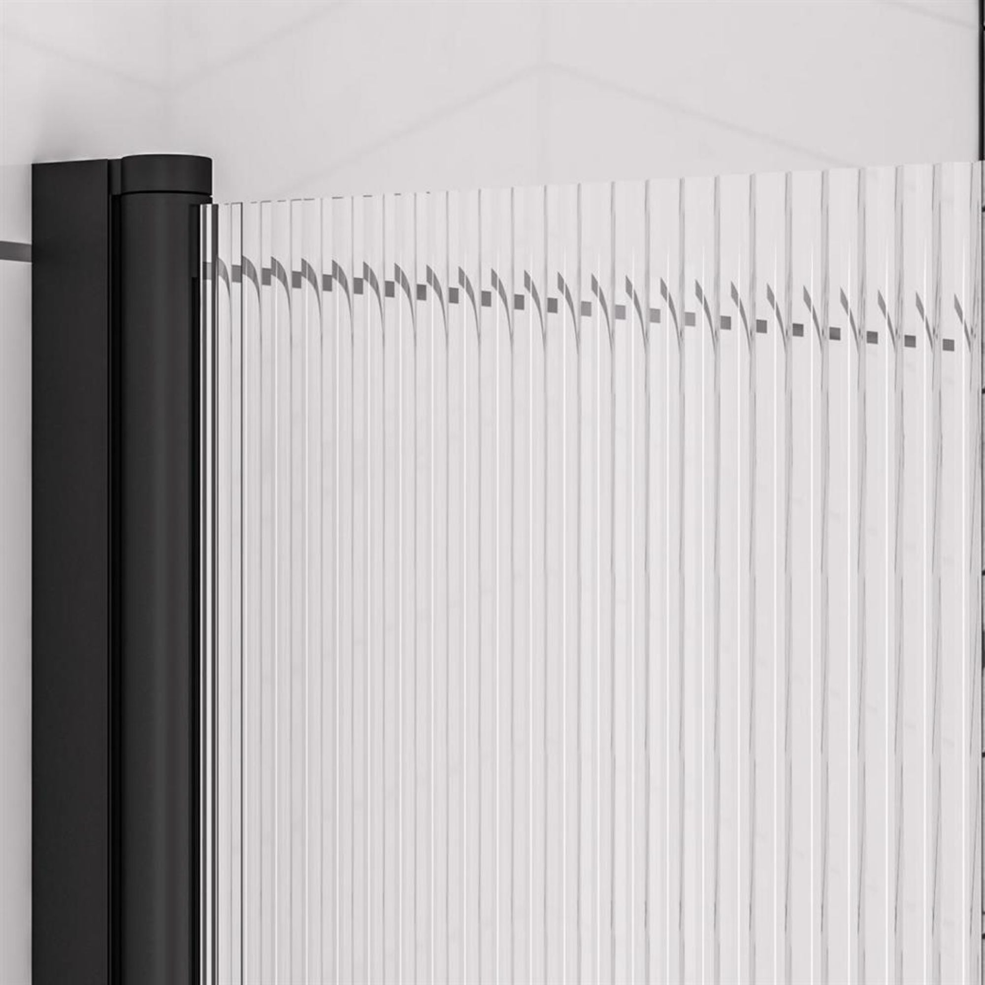 Mersey Fluted Straight Bath Screen Left Hand
