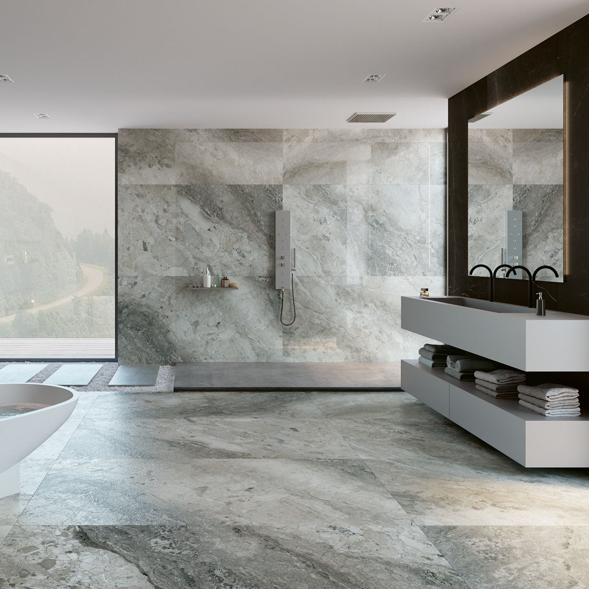 dreamy road 4d marble effect porcelain tile 100x180cm