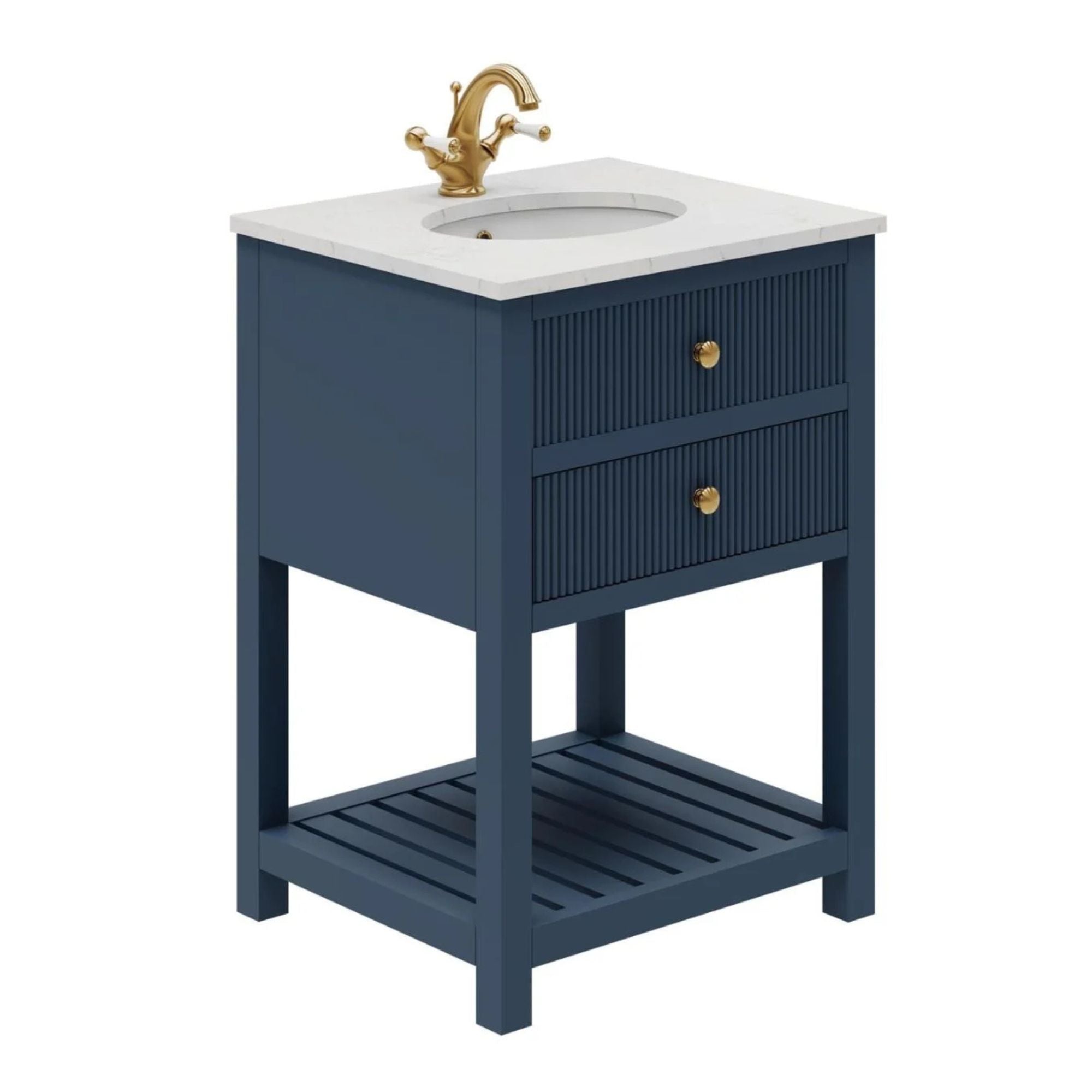 Newbury 600 Fluted Floorstanding 2-Drawer Vanity Unit With Basin