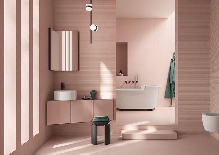 Nuances Rose Concrete Effect Porcelain Tile 60x120cm Matt