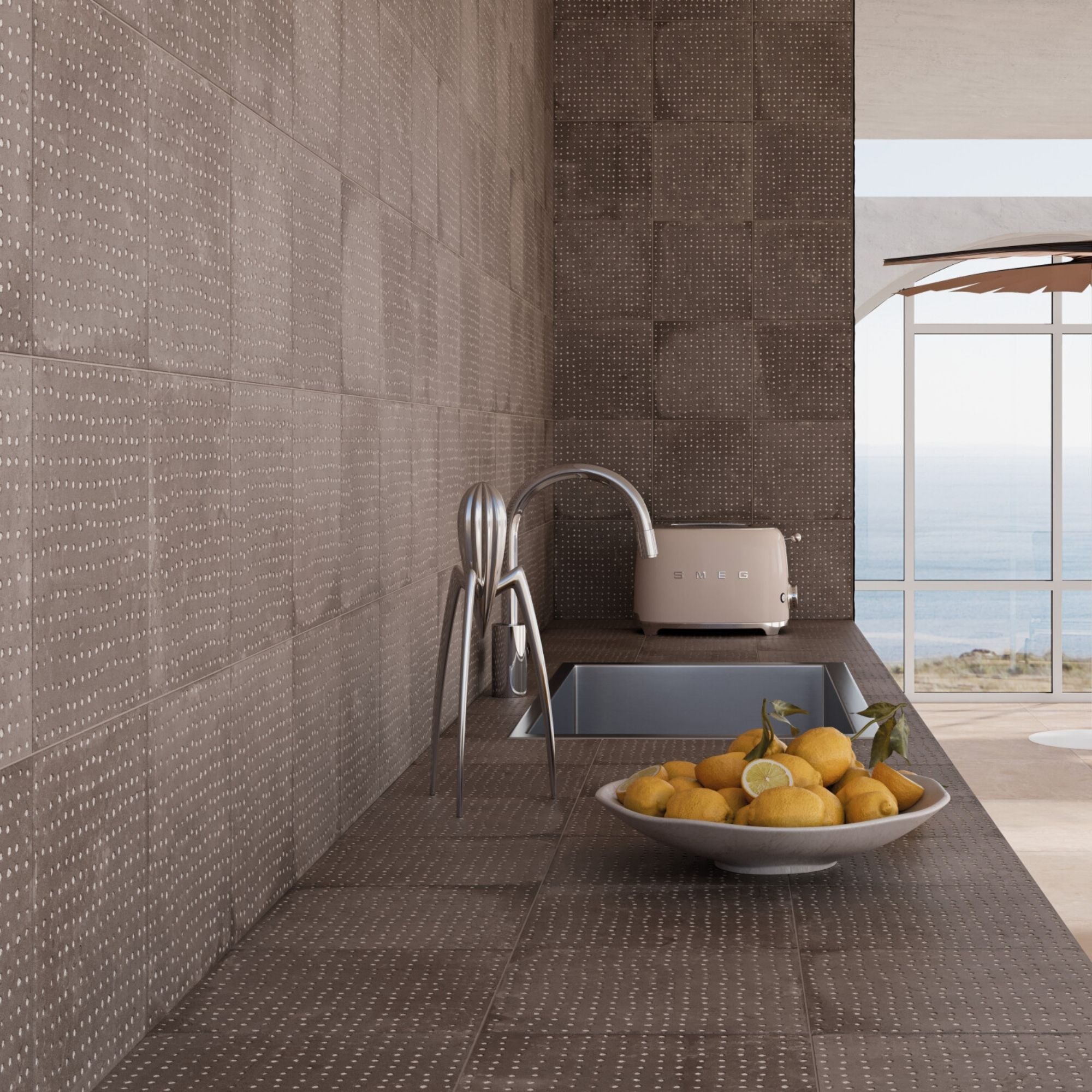 Pangea Chocolate Spot Porcelain Tile 22x22cm Matt