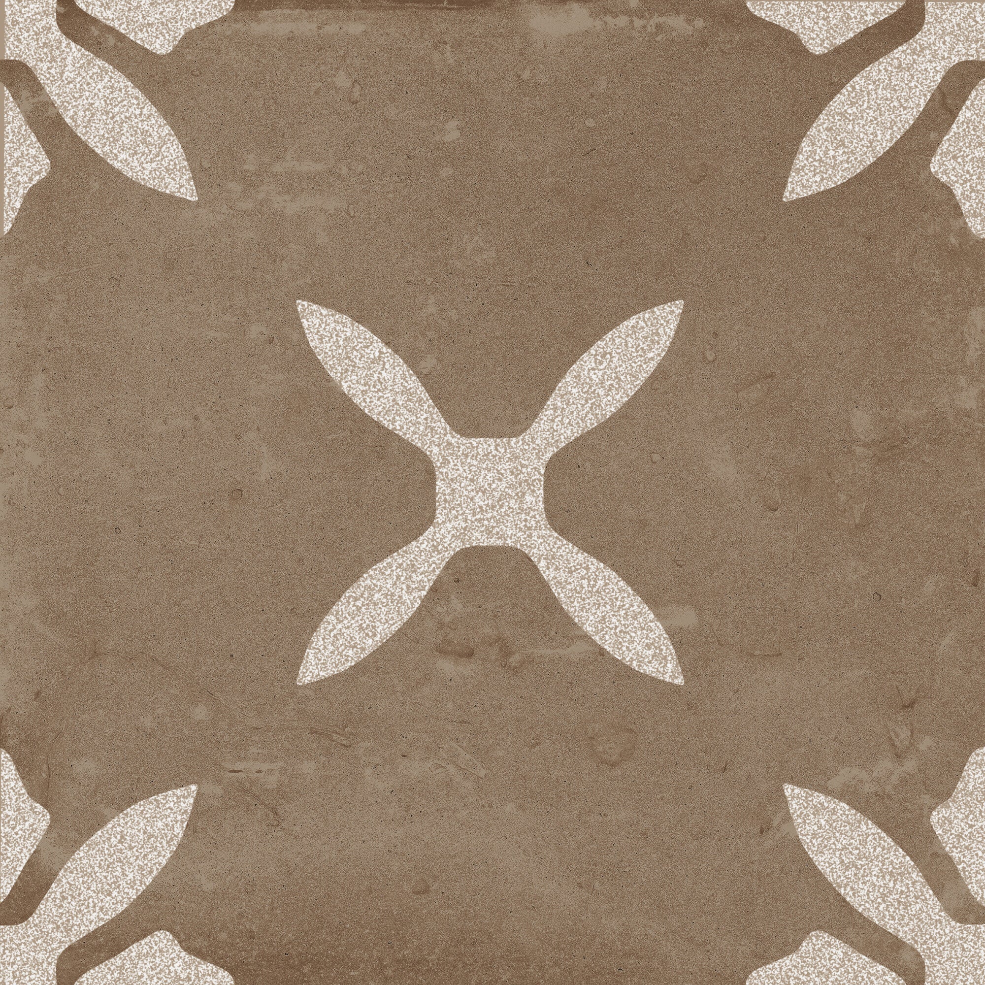 Pangea Chocolate Flower Pattern Porcelain Tile 22x22cm Matt
