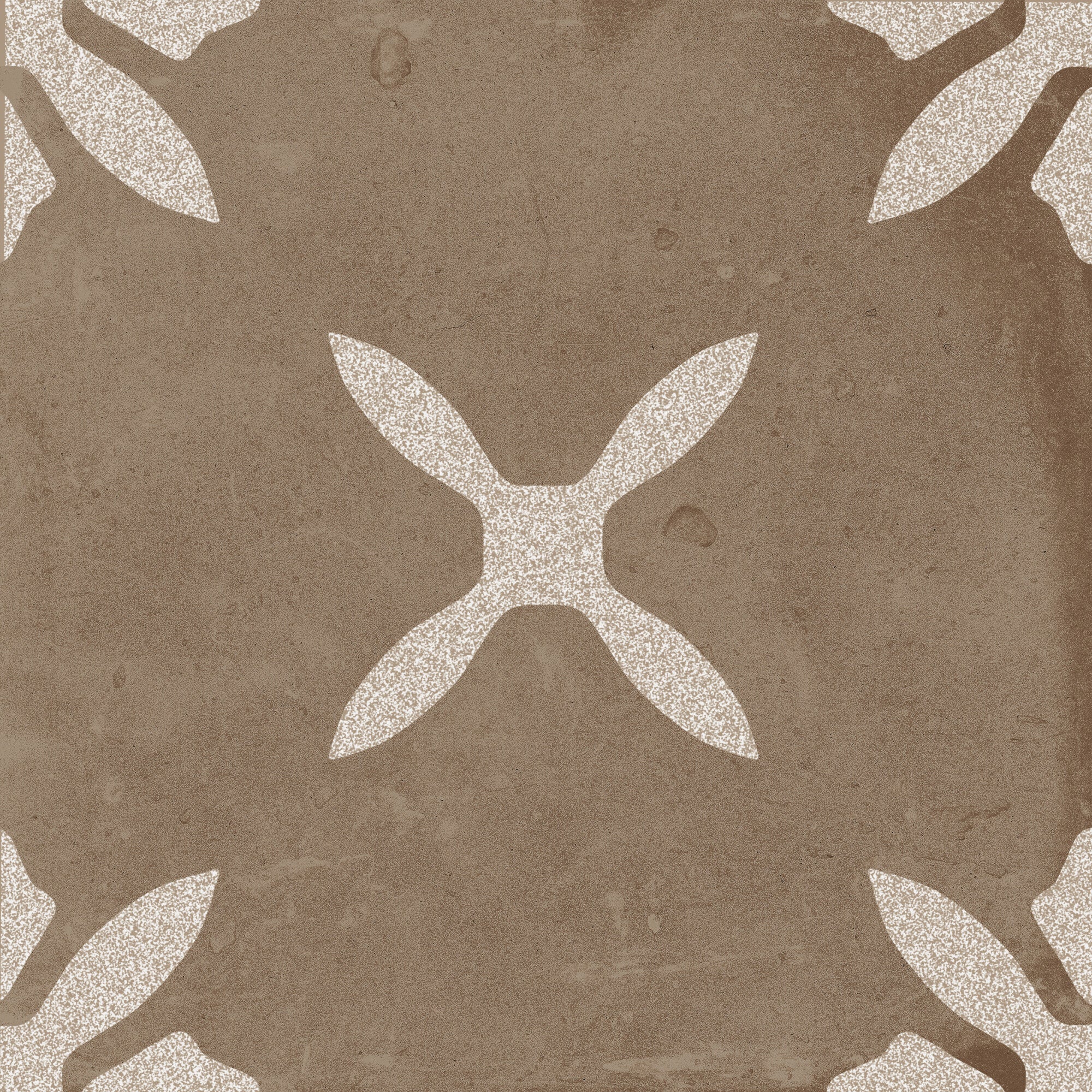 Pangea Chocolate Flower Pattern Porcelain Tile 22x22cm Matt