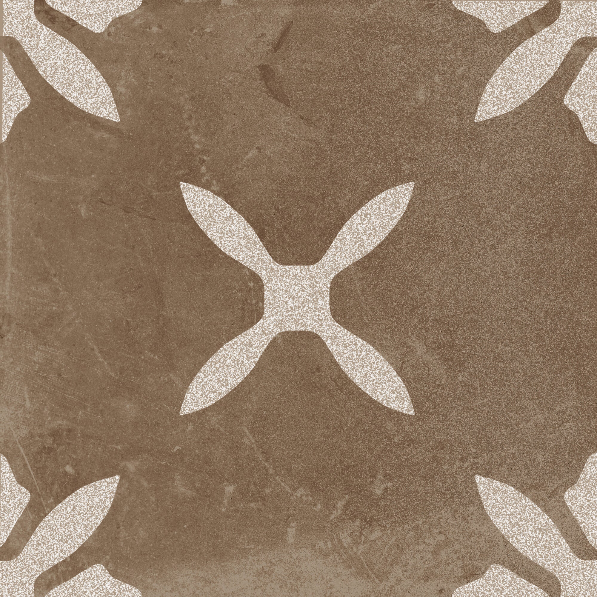 Pangea Chocolate Flower Pattern Porcelain Tile 22x22cm Matt