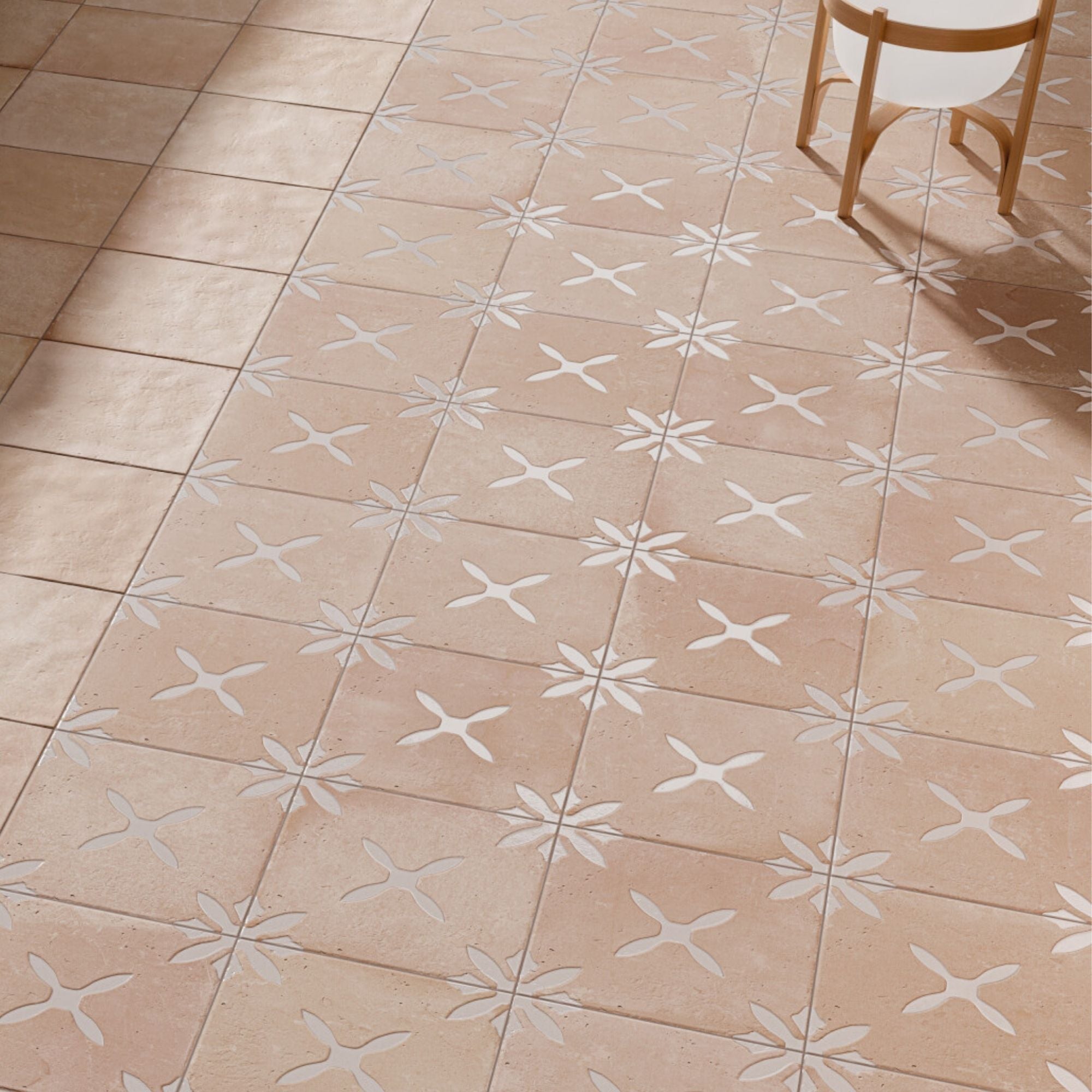 Harmony Pangea Sand Flower Pattern Porcelain Tile 22x22cm Matt