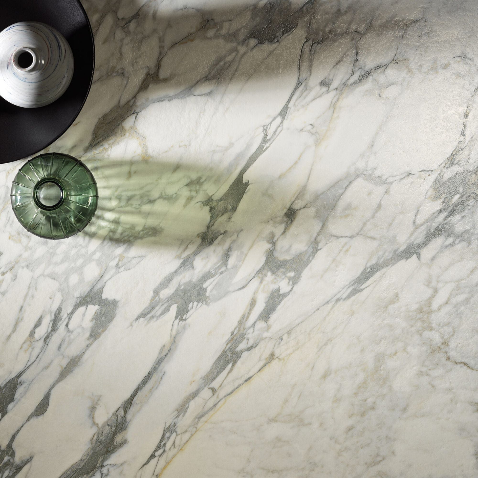 Prestige Arabesque 3D Marble Effect Porcelain Tile 30x30cm Satin