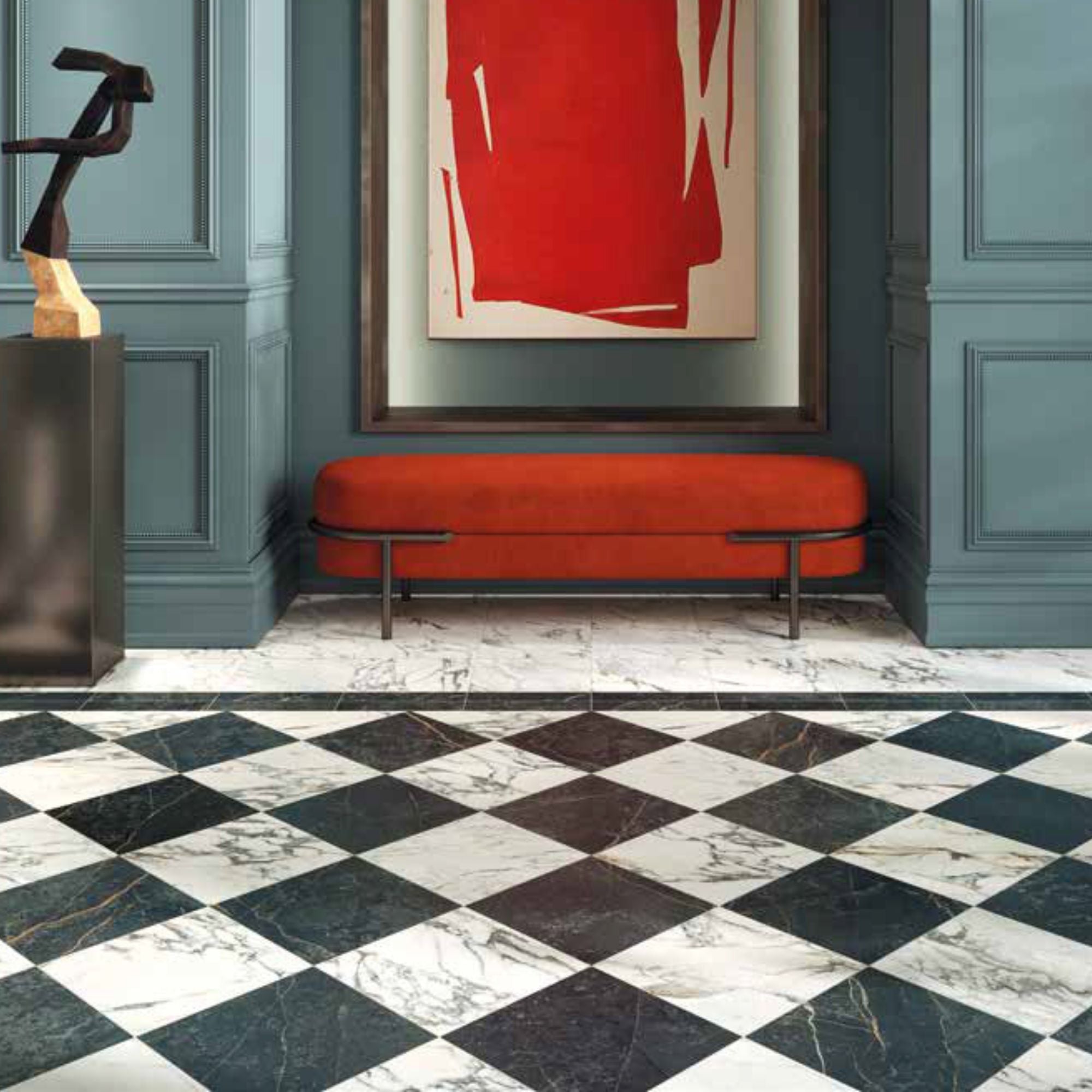 Prestige Port Laurent 3D Marble Effect Porcelain Tile 30x30cm Satin