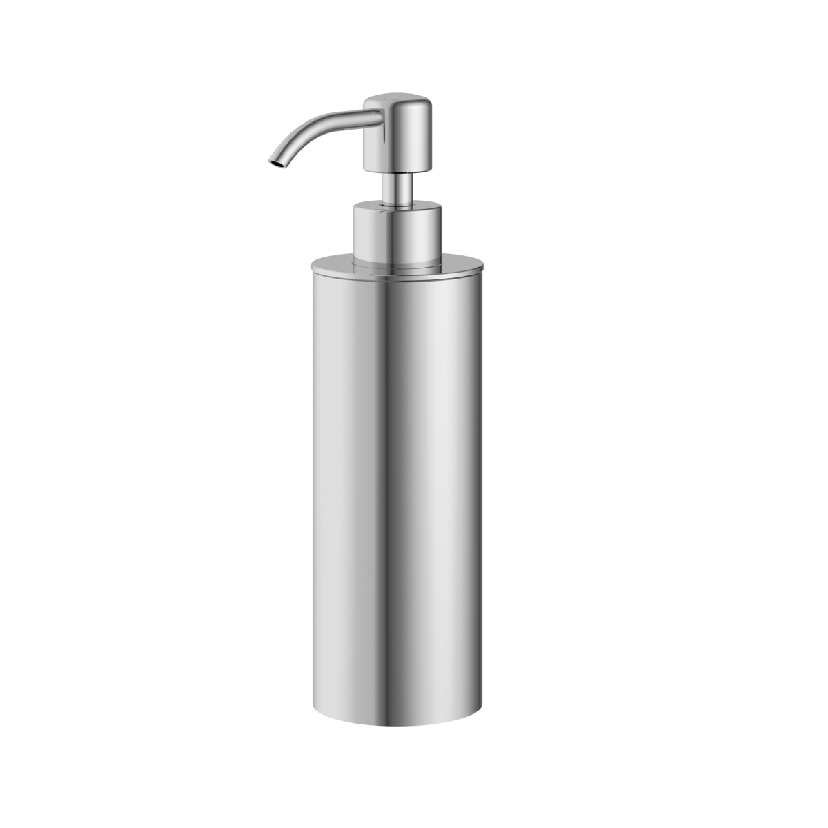 Rensa freestanding soap dispenser in chrome finish, supplied by Deluxe Bathrooms.