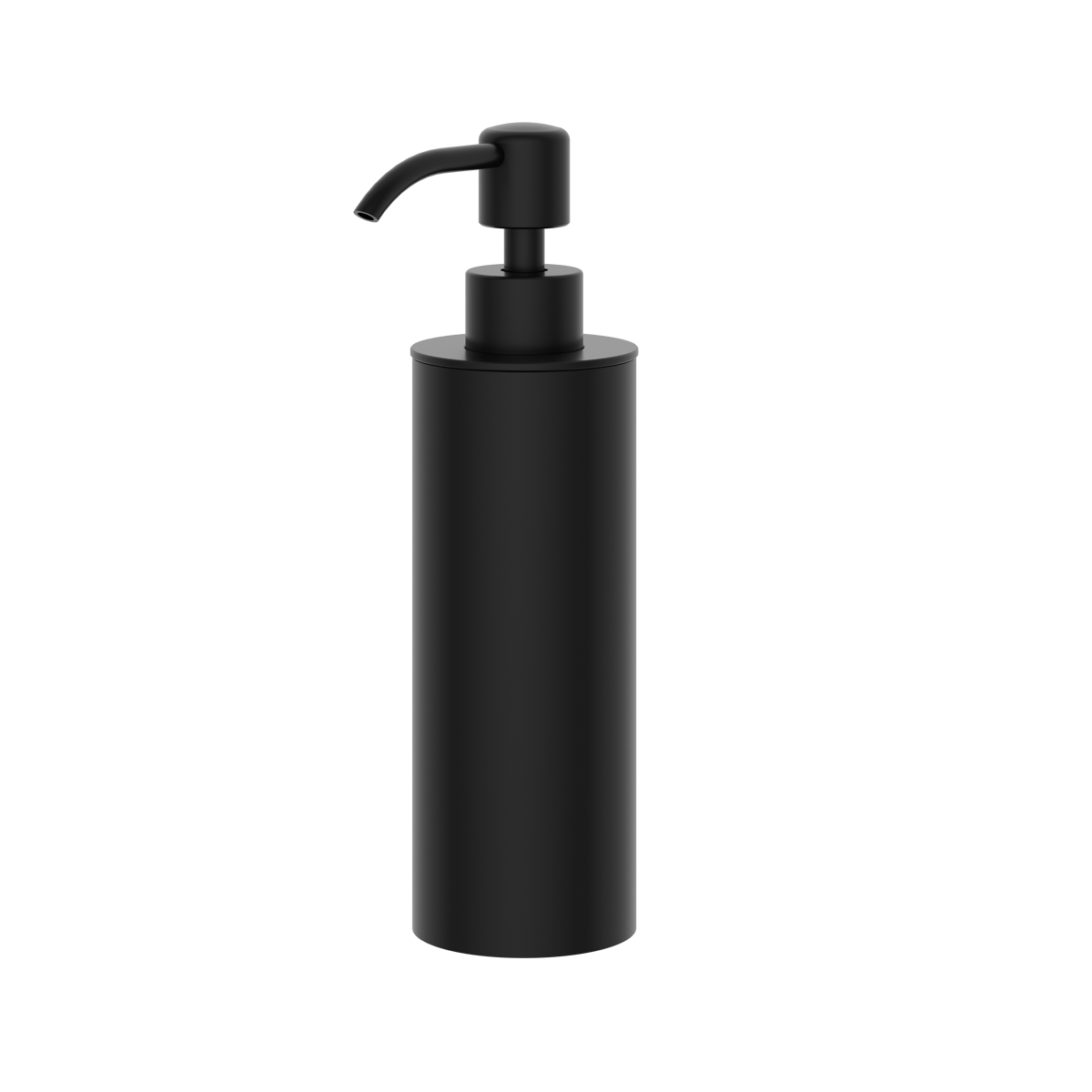 Rensa freestanding soap dispenser in matt black finish, supplied by Deluxe Bathrooms.