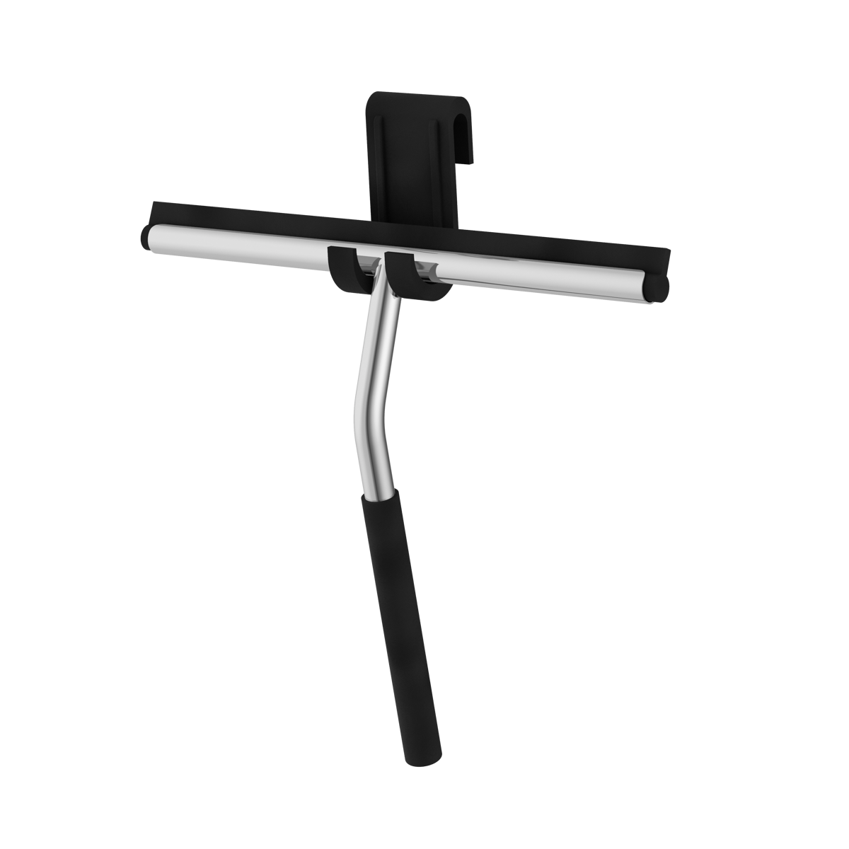 Premium bathroom shower glass squeegee in chrome finish with ergonomic handle design. Supplied by Deluxe Bathrooms.