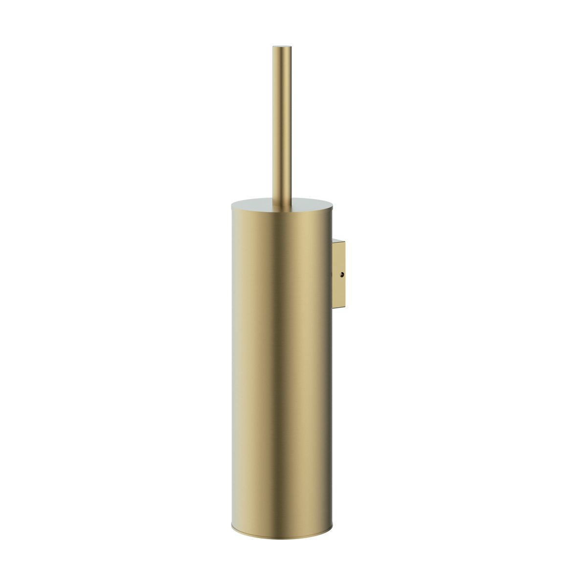 Rensa Wall-Mounted Toilet Brush Holder (with Brush) in brushed brass finish,  supplied by Deluxe Bathrooms.