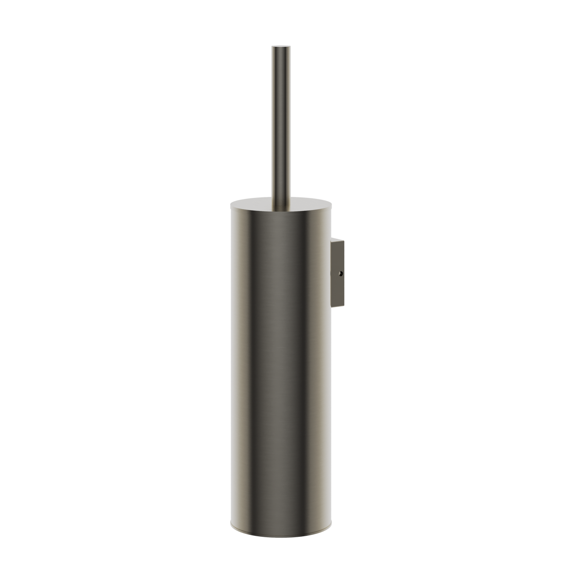 Rensa Wall-Mounted Toilet Brush Holder (with Brush) in gunmetal grey finish,  supplied by Deluxe Bathrooms.