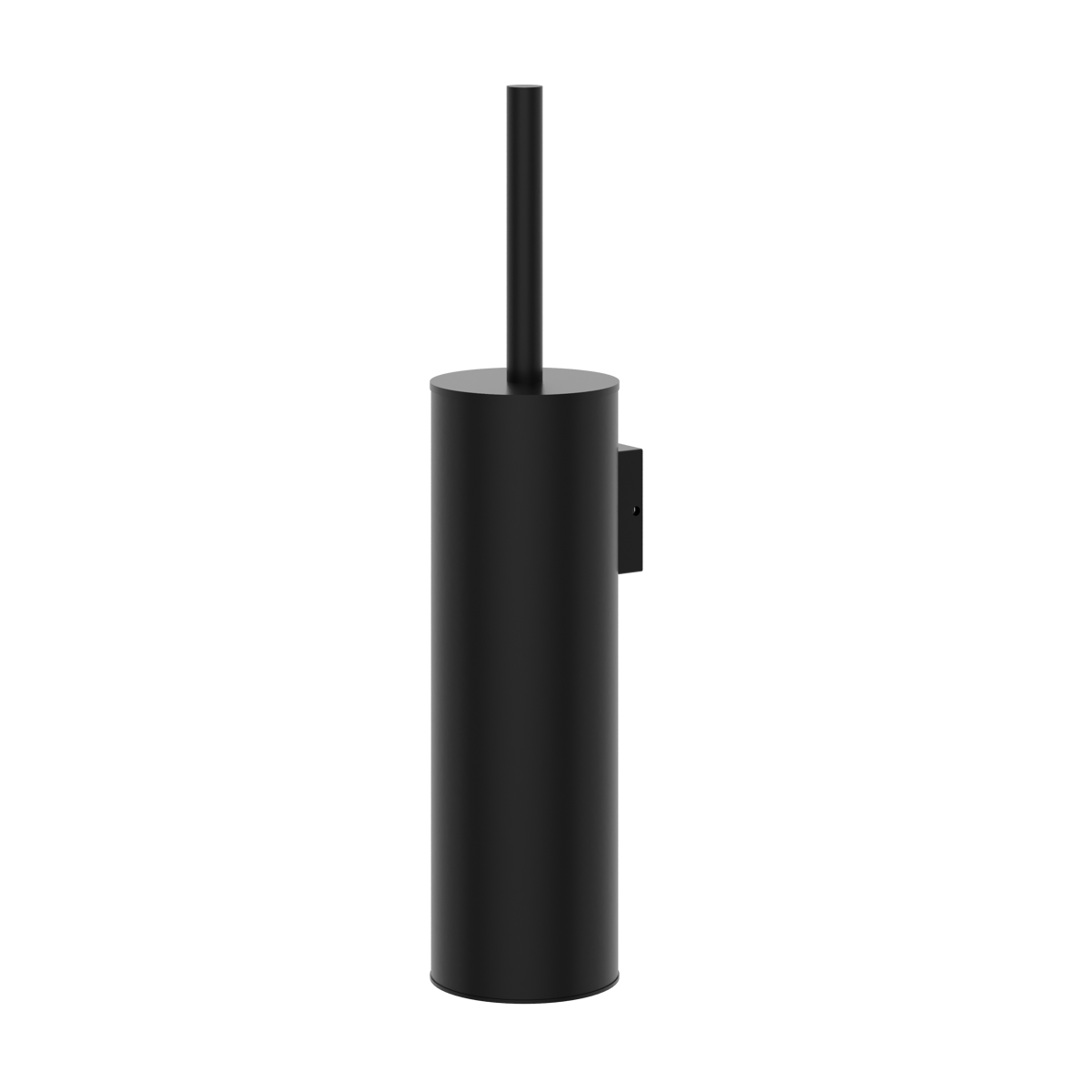 Rensa Wall-Mounted Toilet Brush Holder (with Brush) in matt black finish,  supplied by Deluxe Bathrooms.