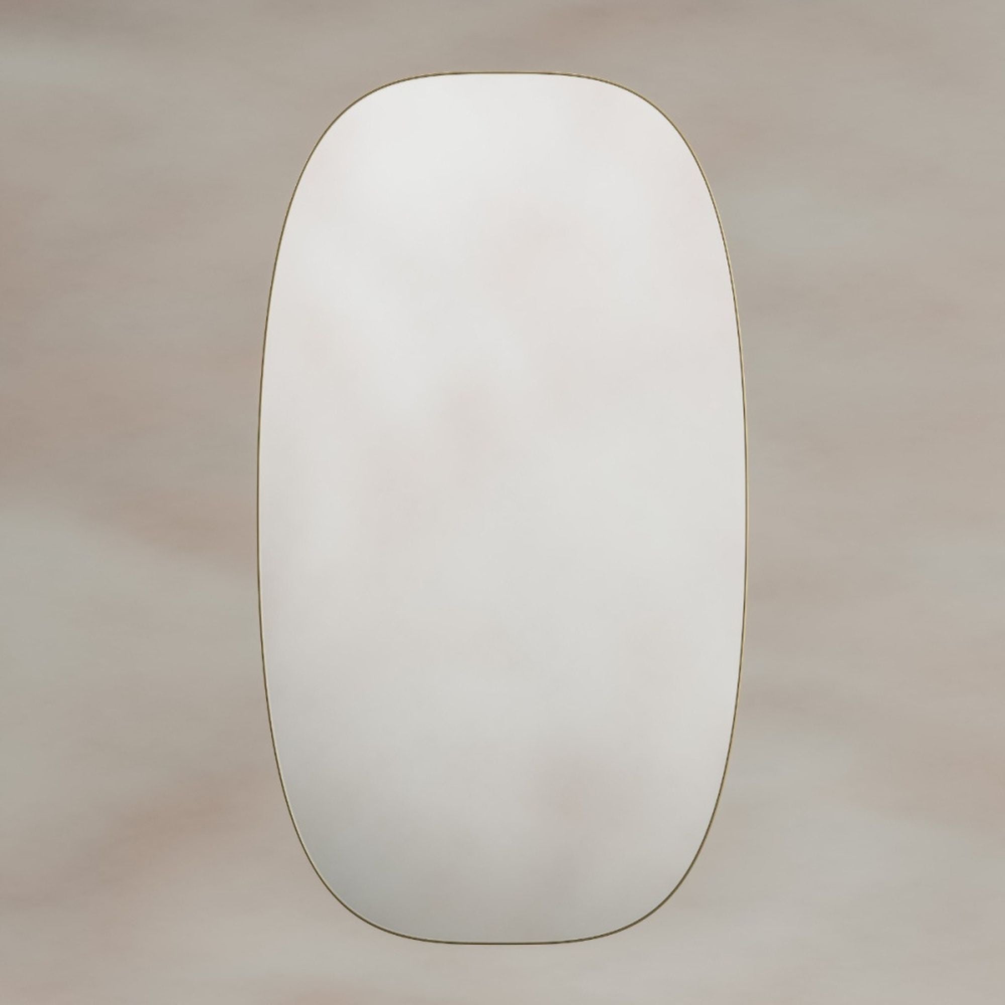 Shore Barrel Bathroom Mirror Brushed Brass