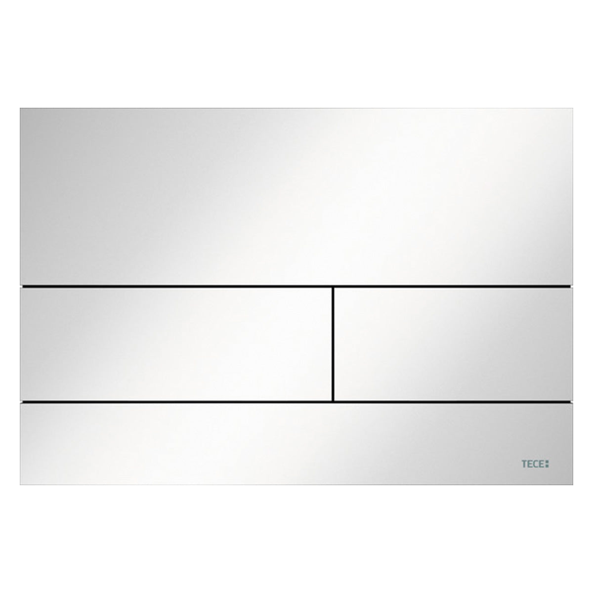 tece square dual flush plate bright white