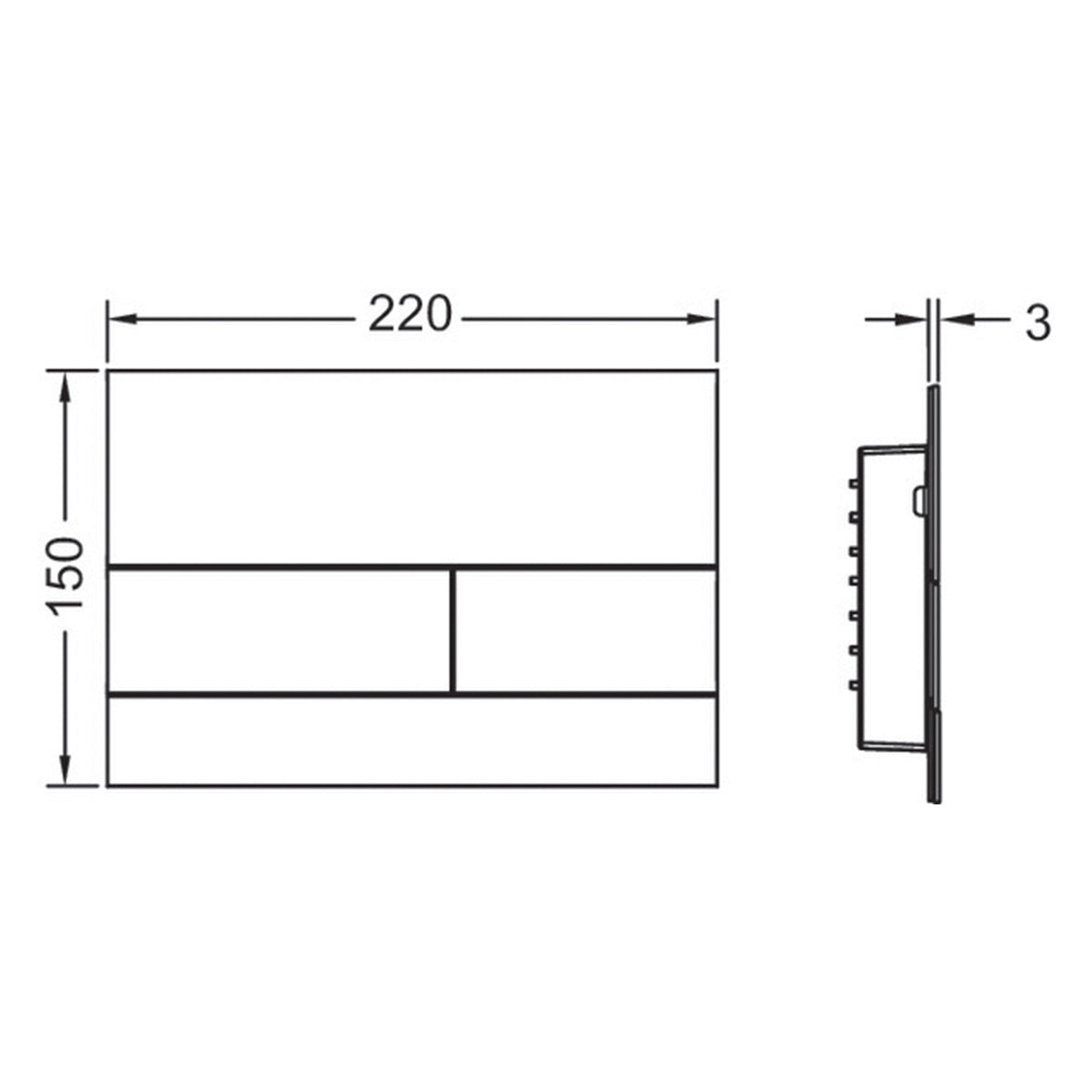 tece square dual flush plate dimensions