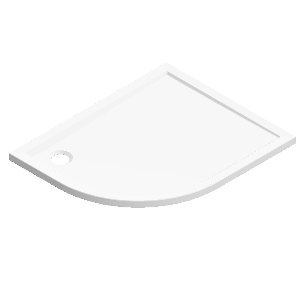 Deluxe Low Profile Shower Tray White With Waste - Quadrant