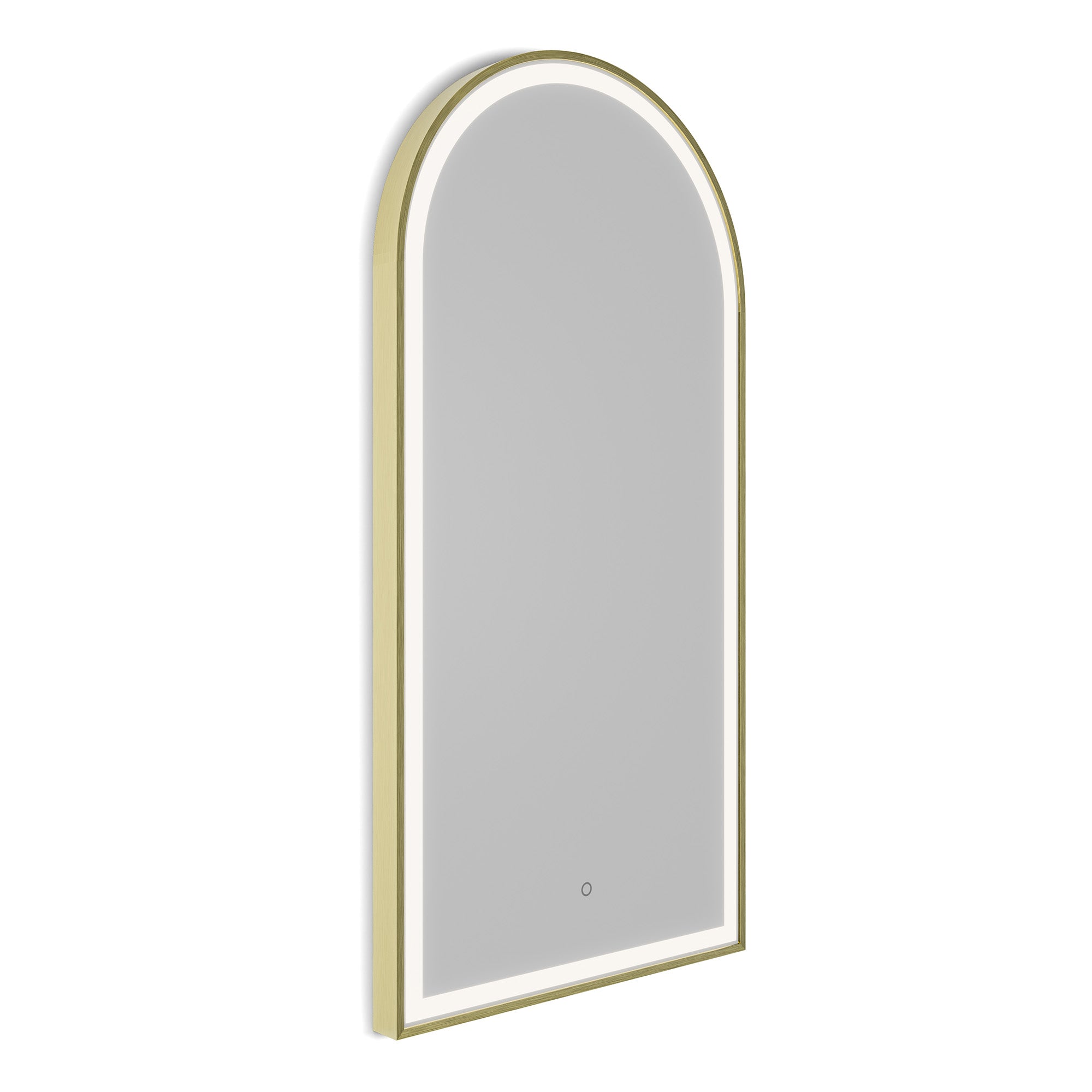 granlusso galleria arch bathroom led mirror 50 brushed brass