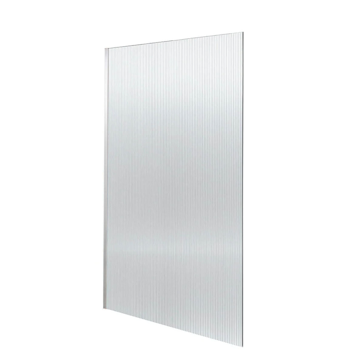 Granlusso 8mm Toughened Glass Shower Screen Panel Fluted Fixed chrome