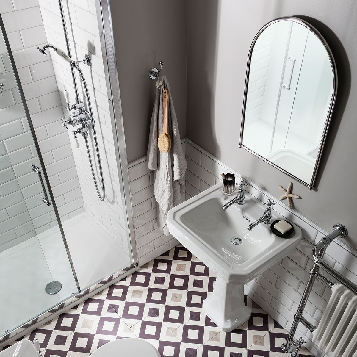 Arched Mirror Feature Feature Chrome Deluxe Bathrooms UK